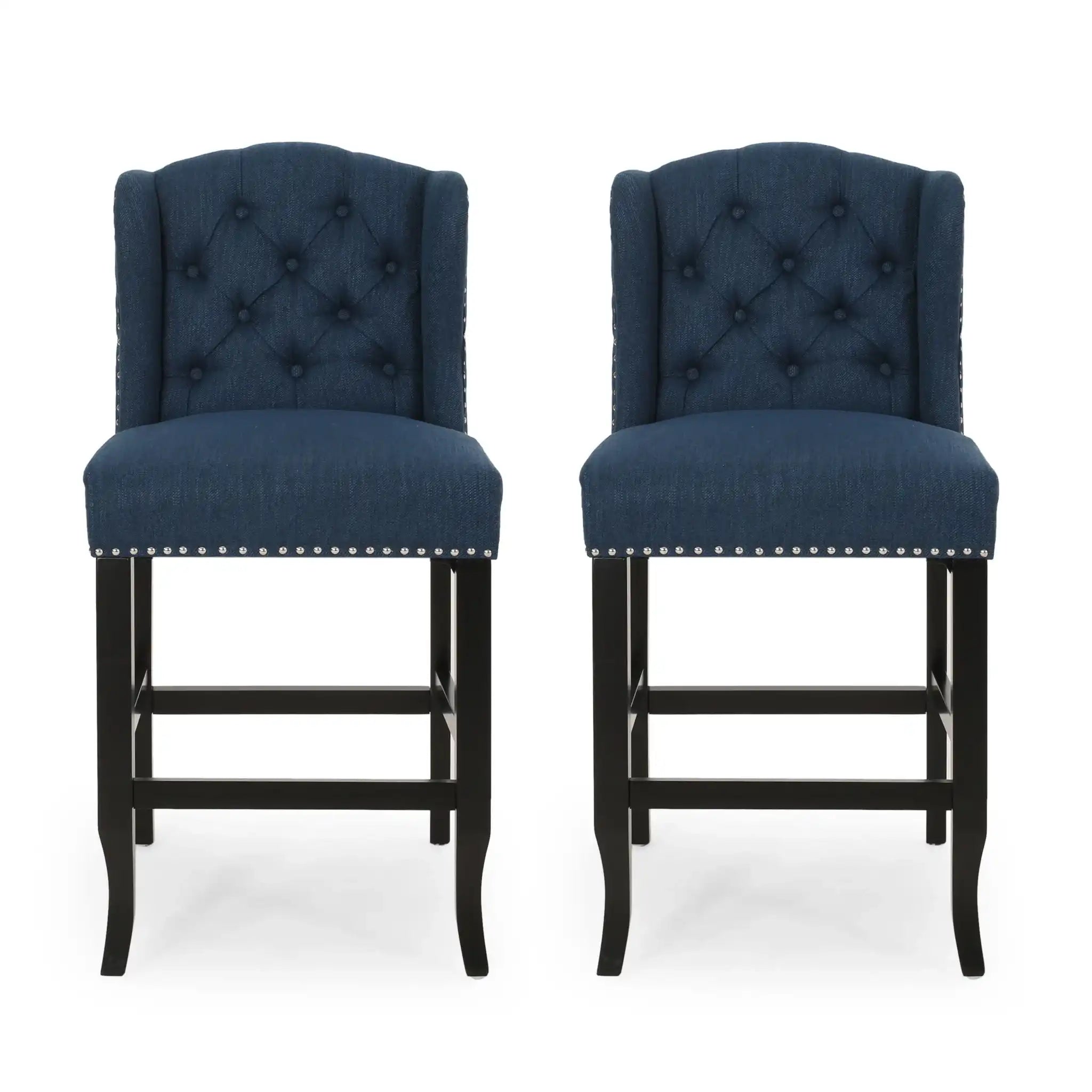 Vienna - Fabric Tufted Counter Stool With Nailhead Accents (Set of 2) - Best Buy Furniture