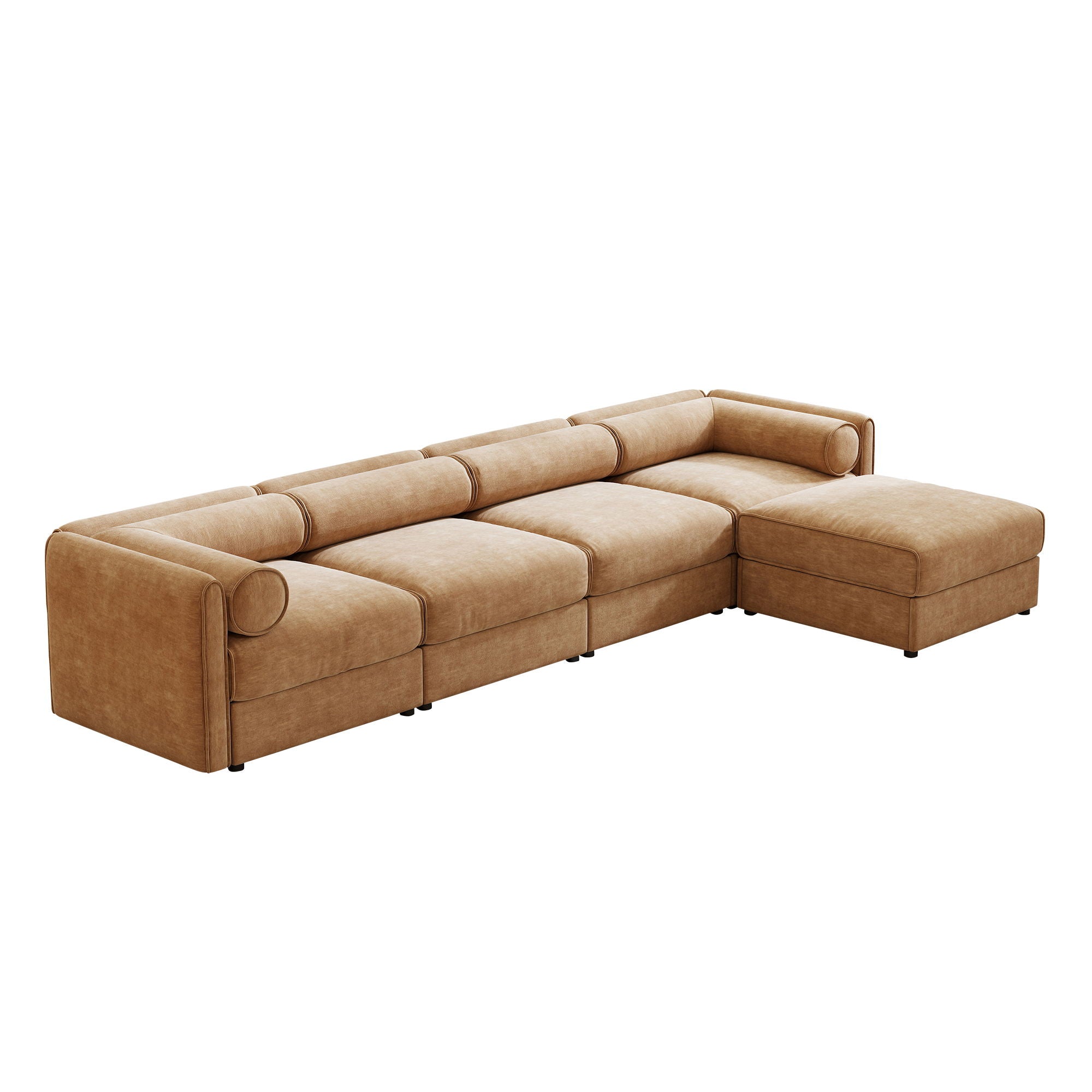 Contemporary Elegant White Chenille Sofa With Storage And Ottoman - Best Buy Furniture