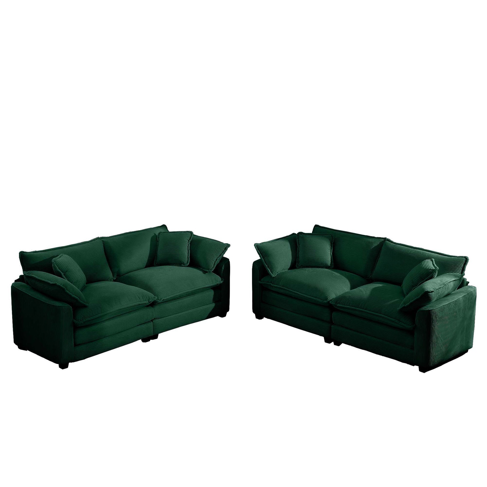 Elegant Corduroy Oversized Sectional Sofa Set With Deep Seats And Flexible Layout - Best Buy Furniture