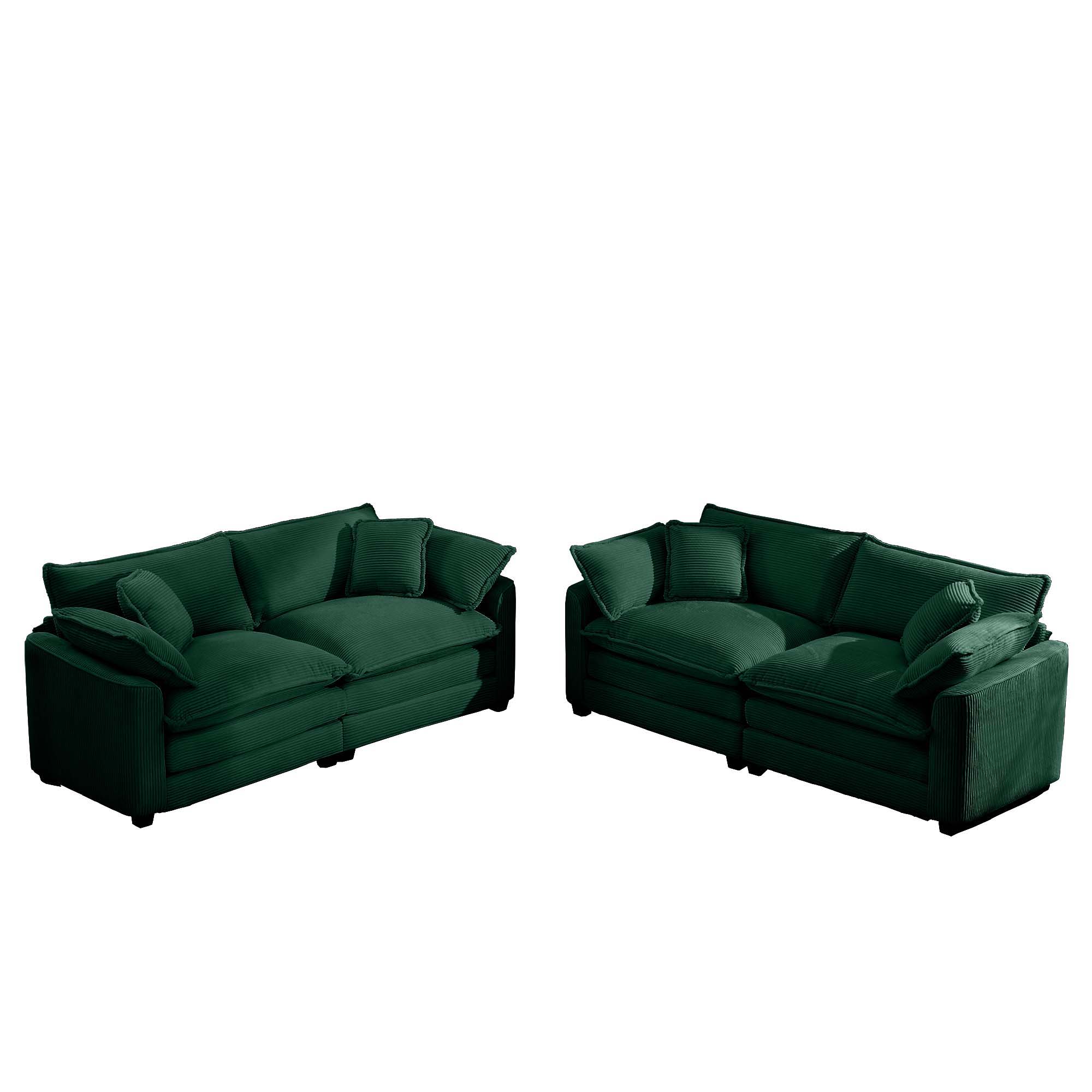 Elegant Corduroy Oversized Sectional Sofa Set With Deep Seats And Flexible Layout - Best Buy Furniture
