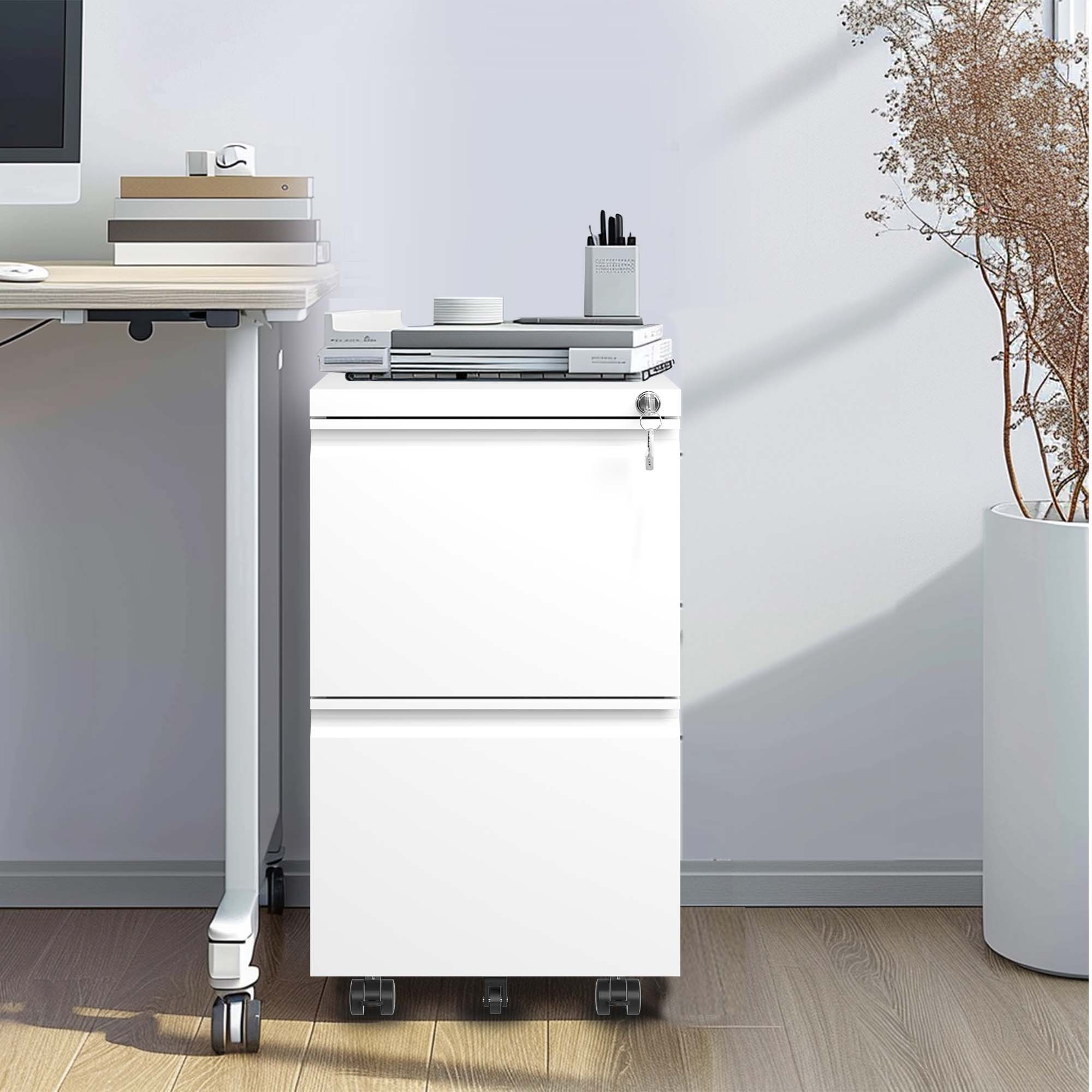 Metal Drawer Mobile File Cabinet With Lock For Home Office Organizer - Best Buy Furniture