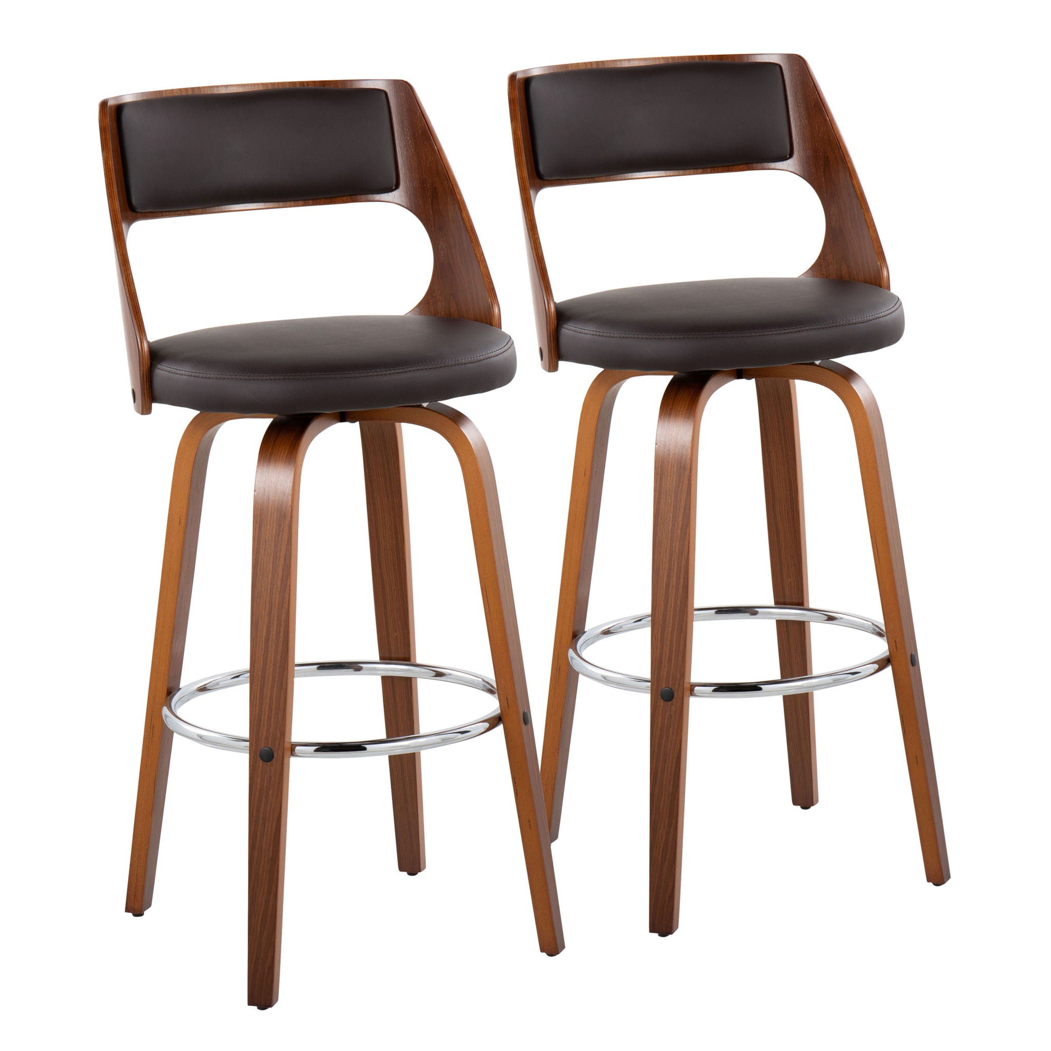 Cecina - Mid-Century Modern Barstool With Swivel (Set of 2) - Best Buy Furniture