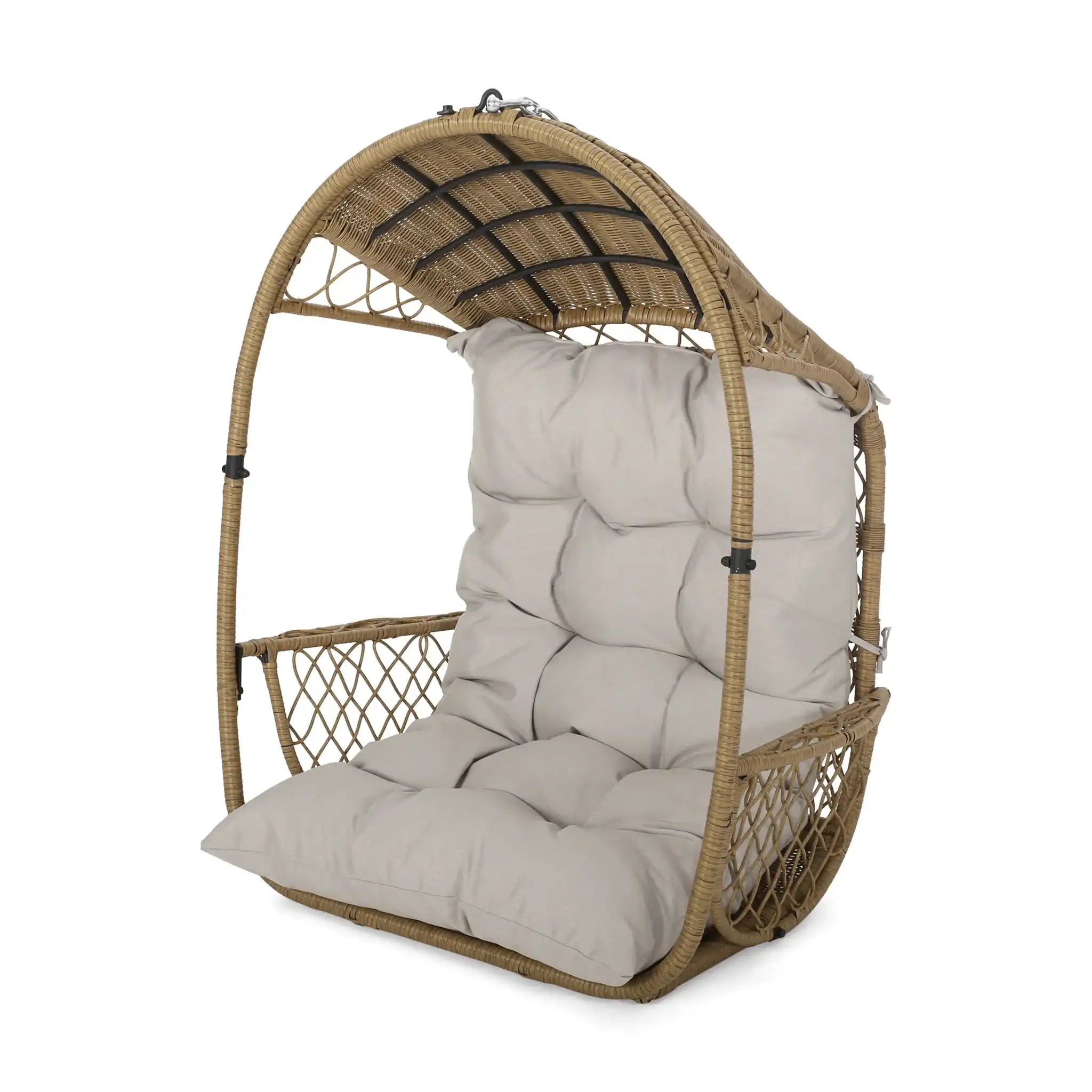 Malia - Wicker Hanging Chair With Cushion - Best Buy Furniture