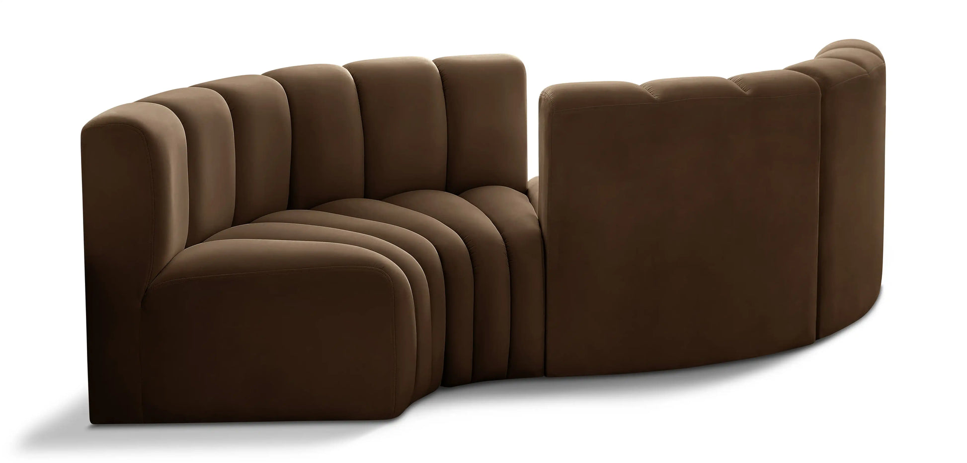 Arc - Velvet 4 Piece Curved Modular Sofa - Best Buy Furniture