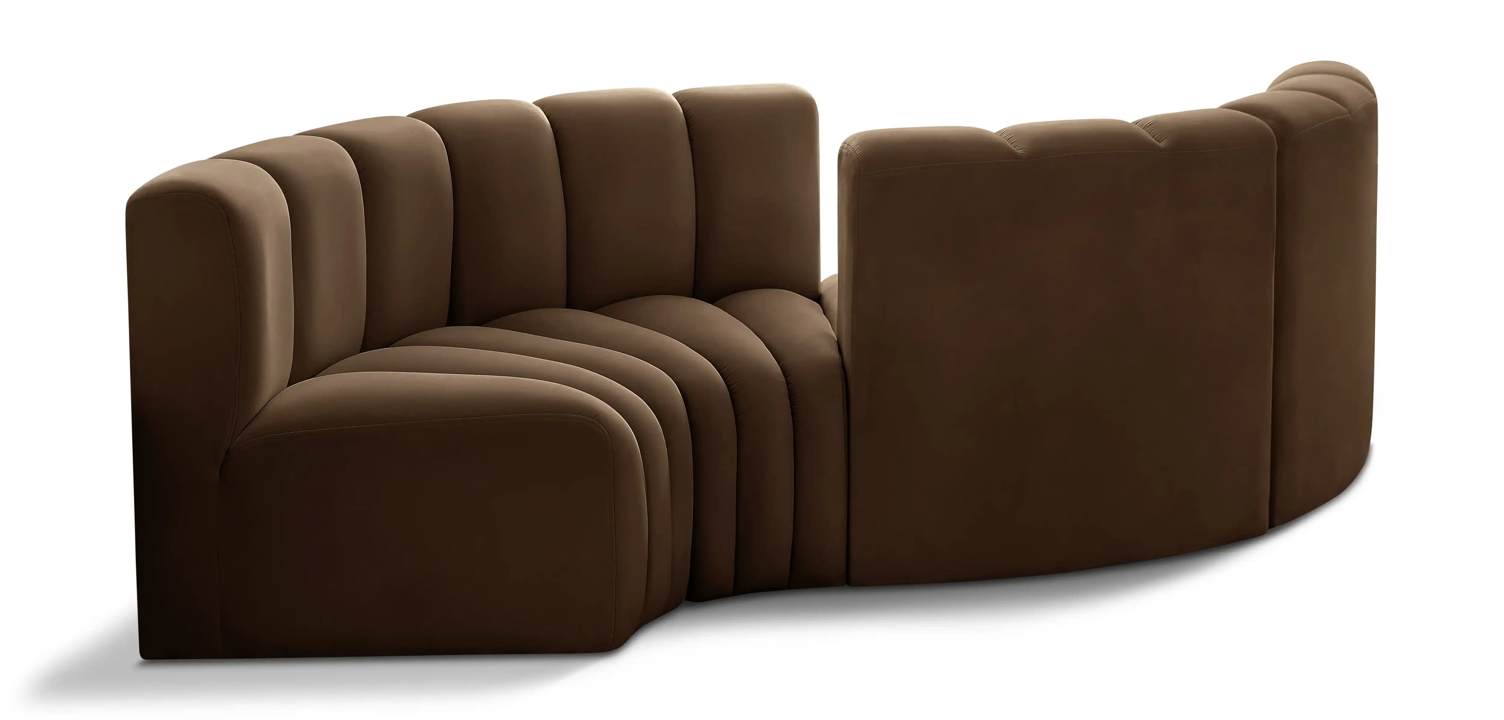 Arc - Velvet 4 Piece Curved Modular Sofa - Best Buy Furniture