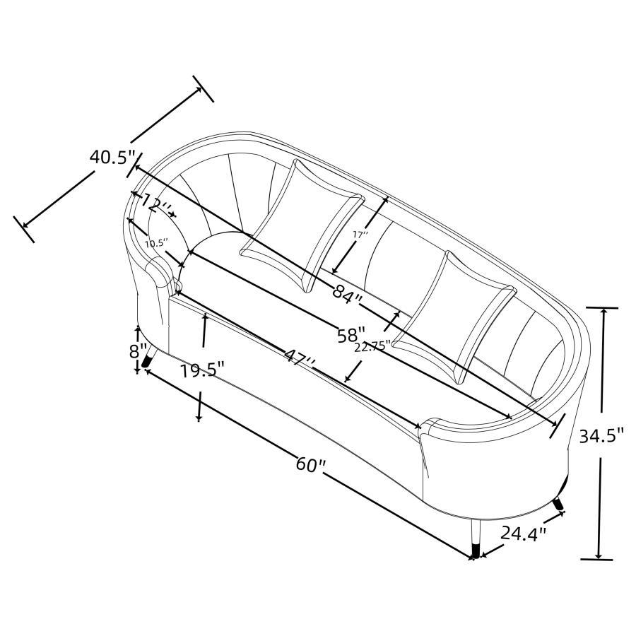 Ellorie - Upholstered Channel Back Curved Loveseat - Beige - Best Buy Furniture