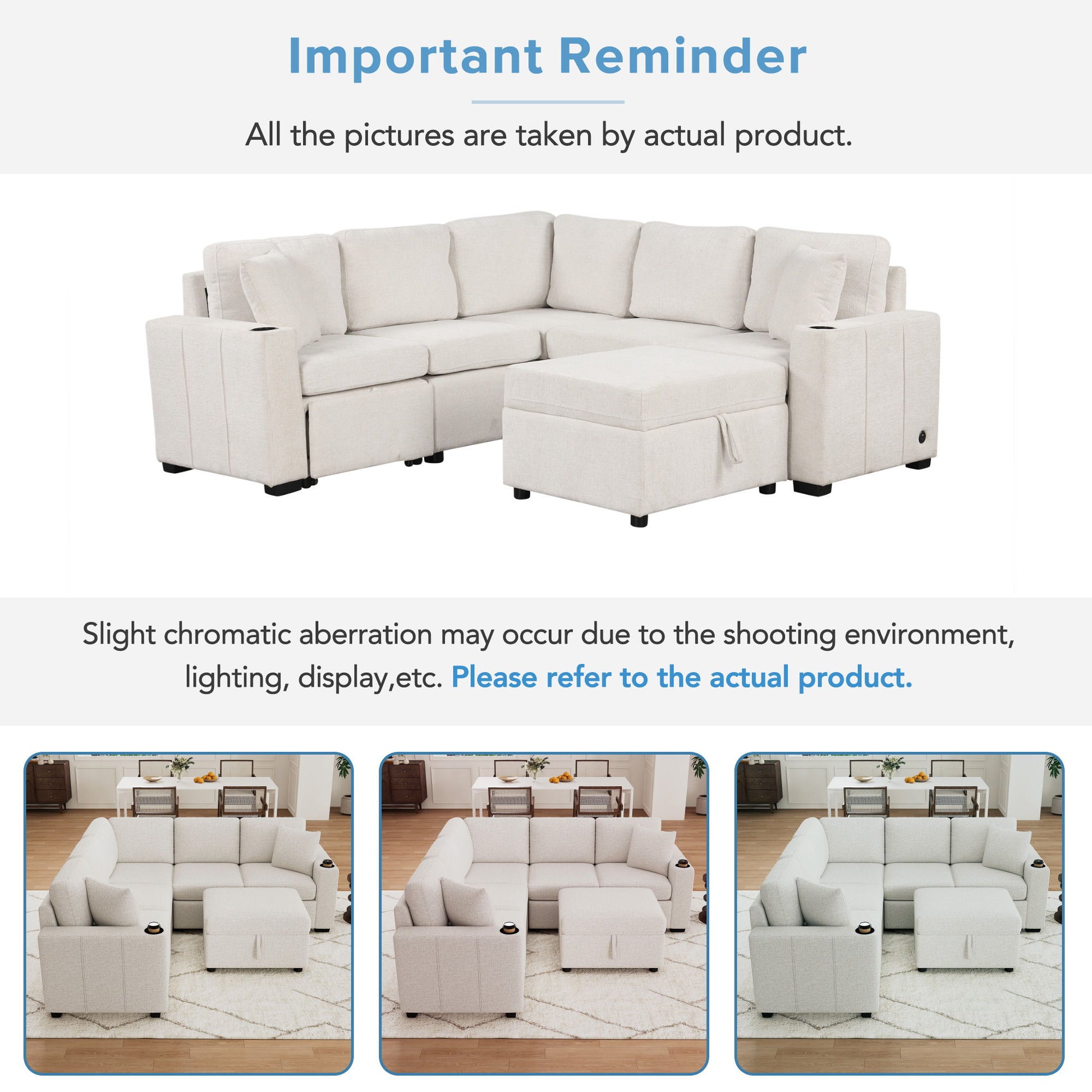 Sectional Sofa Convertible Pull-Out Sofa Bed With A Movable Storage Ottoman For Living Room - Best Buy Furniture