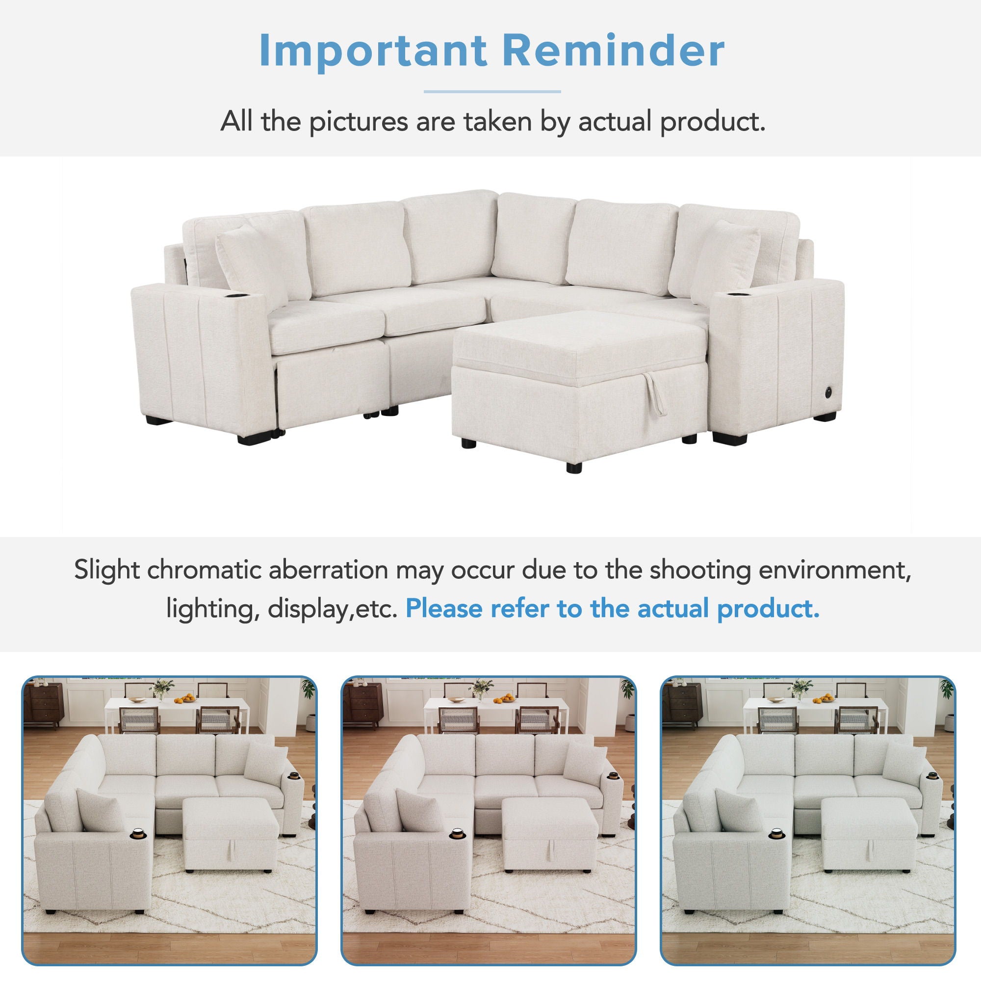 Sectional Sofa Convertible Pull-Out Sofa Bed With A Movable Storage Ottoman For Living Room - Best Buy Furniture