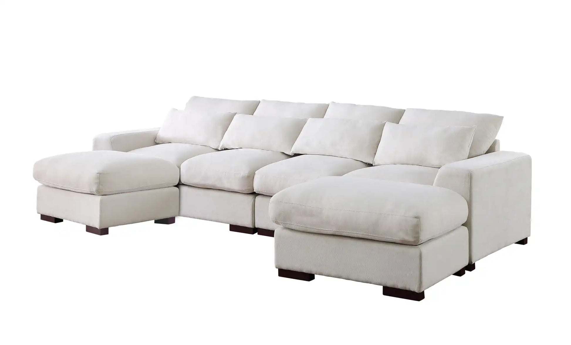 Tatman - Linen Blend Sectional With 2 Ottomans - Best Buy Furniture