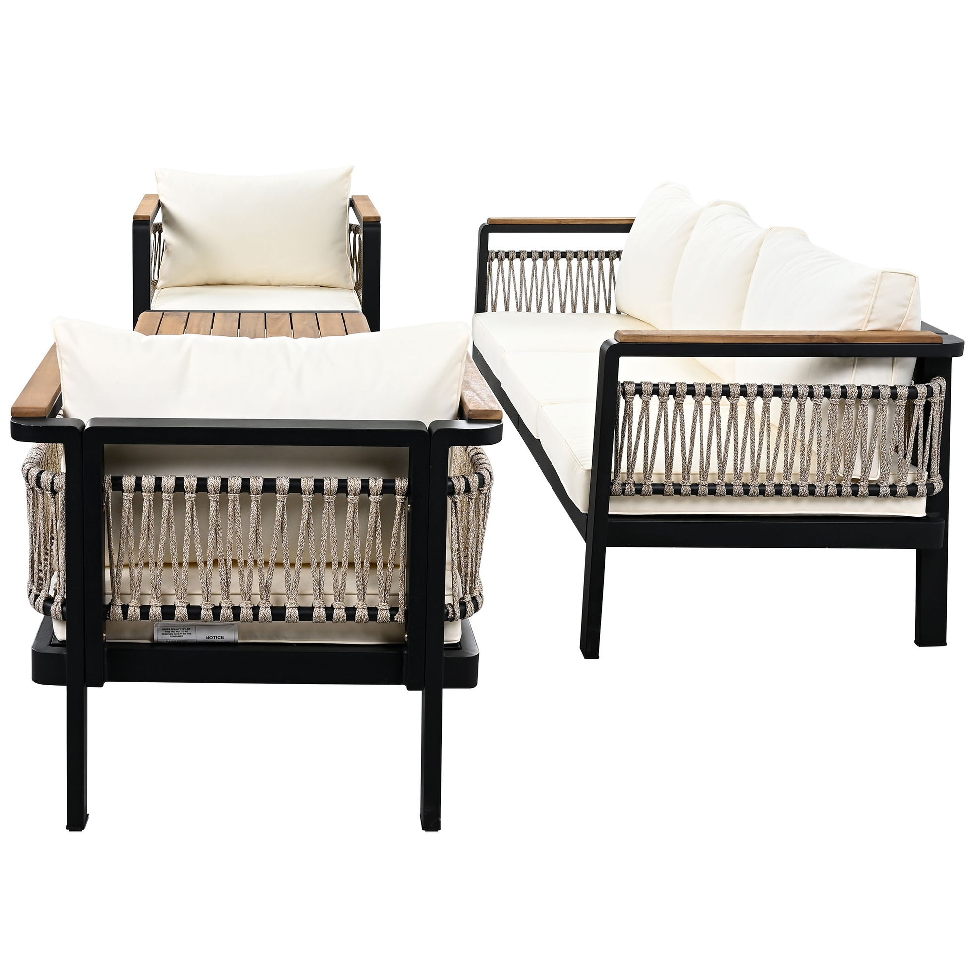4 Pieces Outdoor Sectional Sofa Set 5 Person Patio Seating Group Outdoor Conversation Set With Cushions And A Coffee Table For Patios - Best Buy Furniture