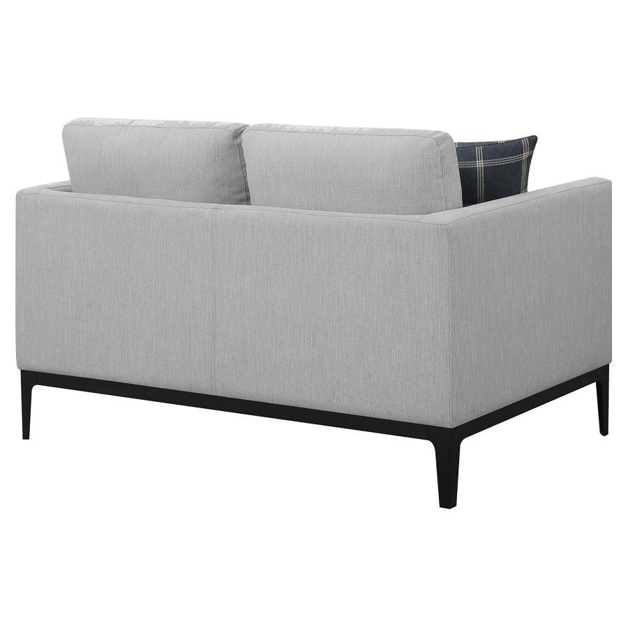 Apperson - Upholstered Track Arm Loveseat - Light Gray - Best Buy Furniture