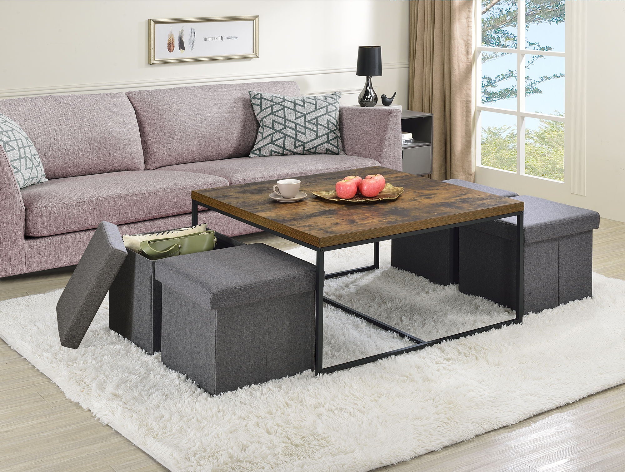 Caitlin - Wood Grain 5 Piece Coffee Table (Set of 5) - Best Buy Furniture