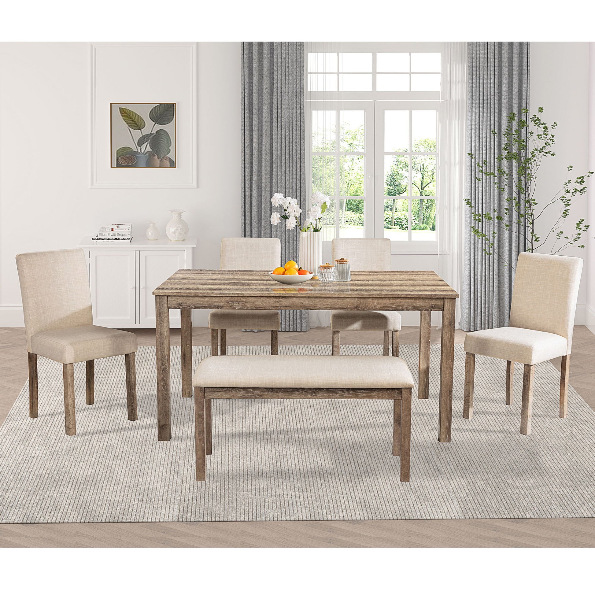 Modern Dining Table Set With Upholstered Chairs For Dining Room - Best Buy Furniture