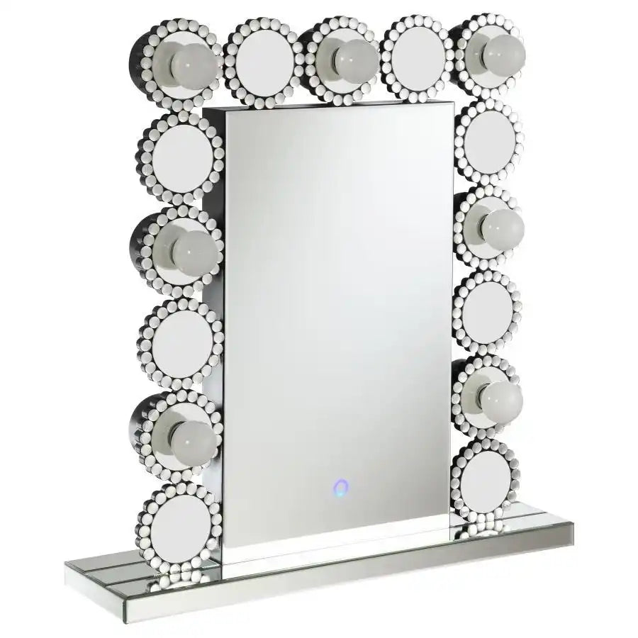 Aghes - Vanity Mirror With Lighting - Silver - Best Buy Furniture