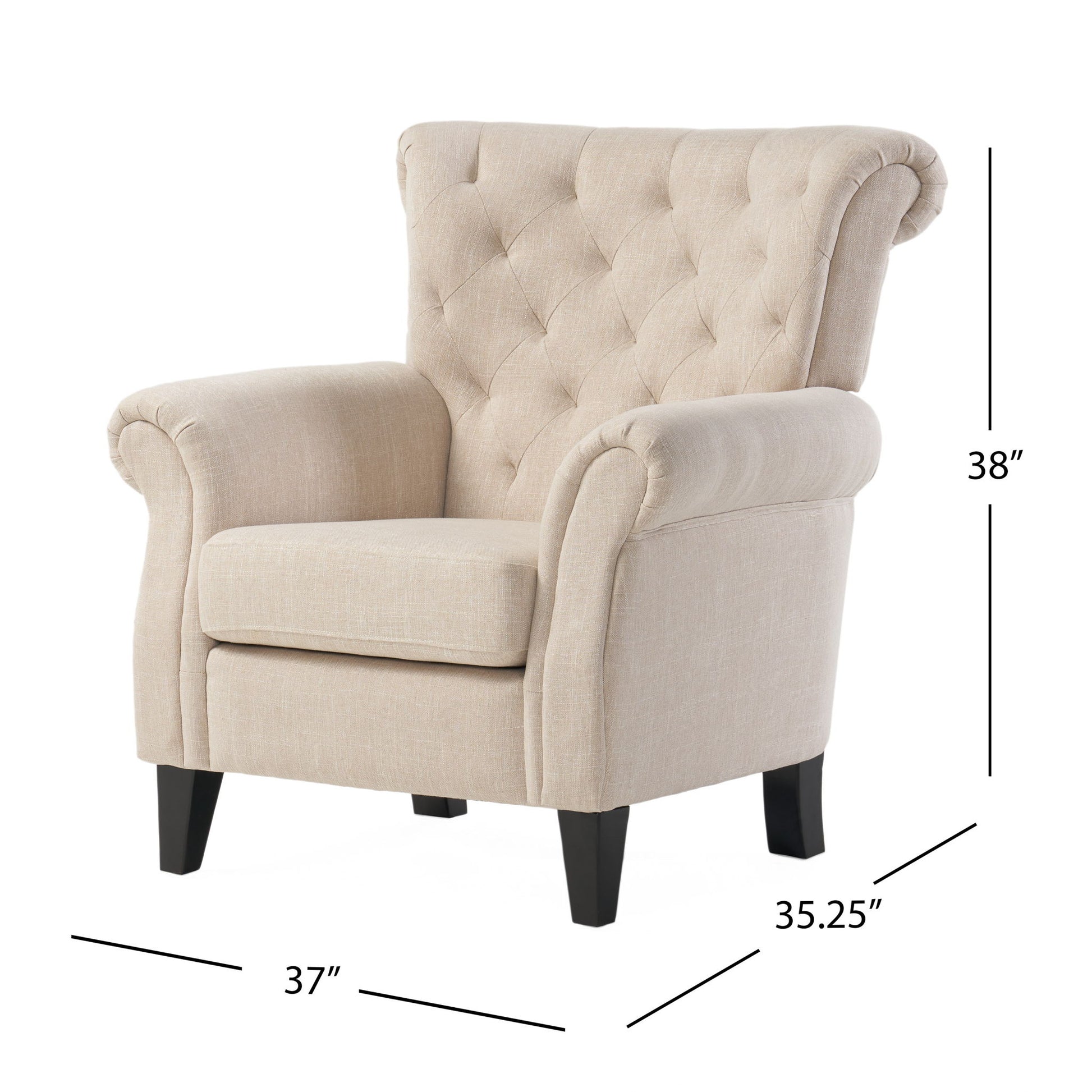 Springfield - Tufted Club Chair Stylish Upholstery - Light Beige - Best Buy Furniture