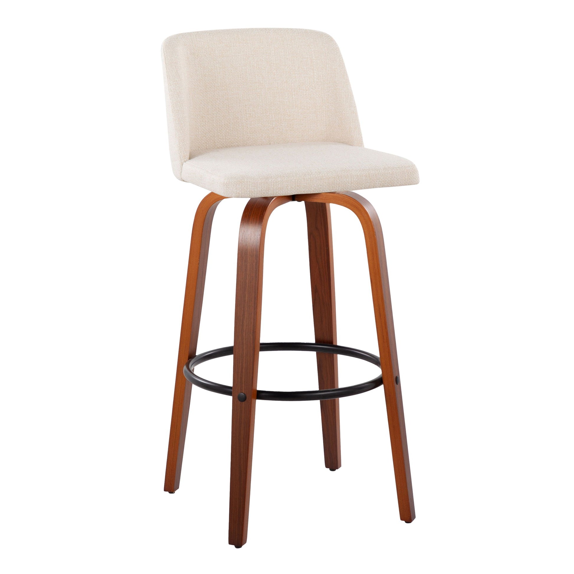 Toriano - Mid Century Modern Fixed Height Barstool Swivel And Round Footrest (Set of 2) - Best Buy Furniture