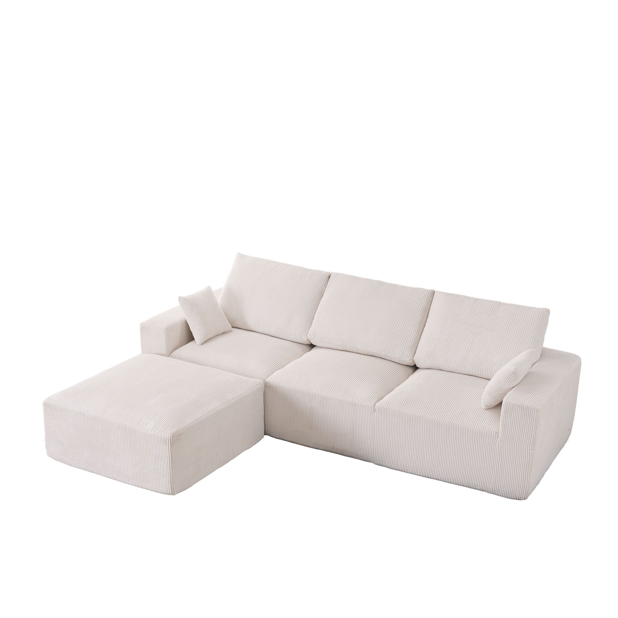 Modular Sectional Sofa With Ottoman, USB And Type C Charger, Petal Armrest Design - Best Buy Furniture
