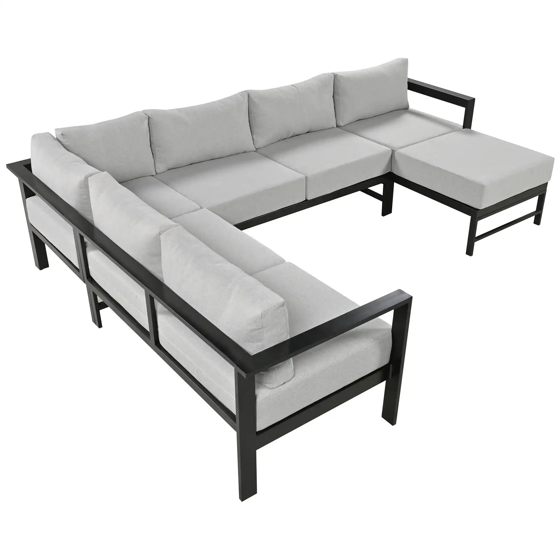 U-shaped multi-person outdoor sofa set, suitable for gardens, backyards, and balconies. - Best Buy Furniture