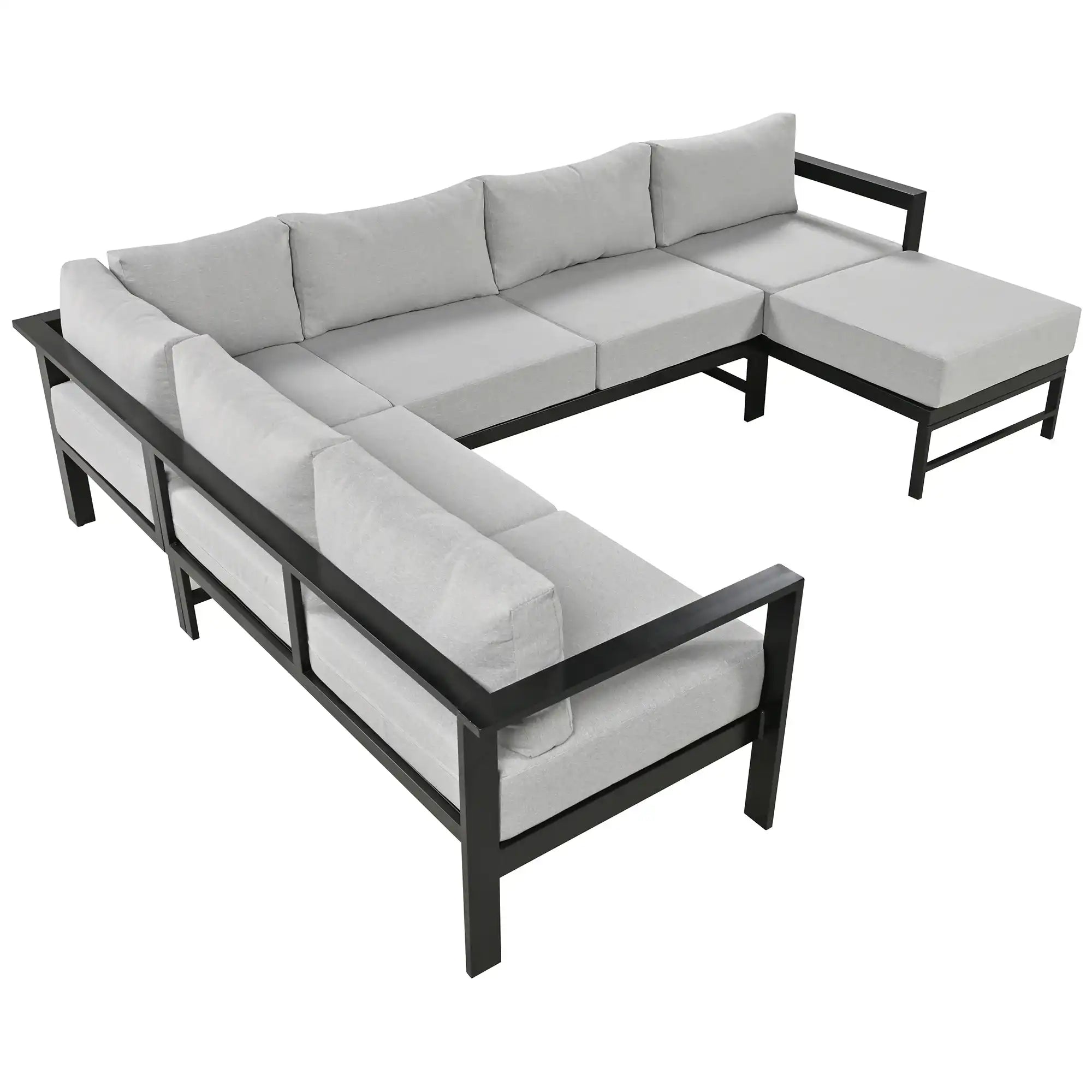 U-shaped multi-person outdoor sofa set, suitable for gardens, backyards, and balconies. - Best Buy Furniture