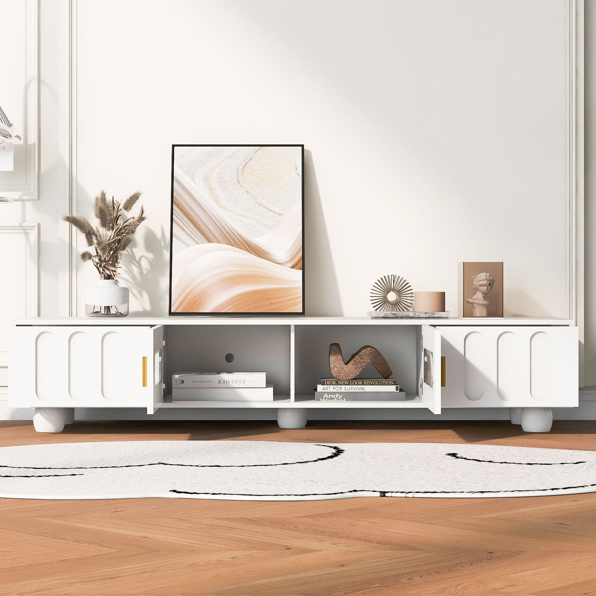 Modern TV Stand For TVs Up To 80", 2 Drawers And Cabinet - Best Buy Furniture
