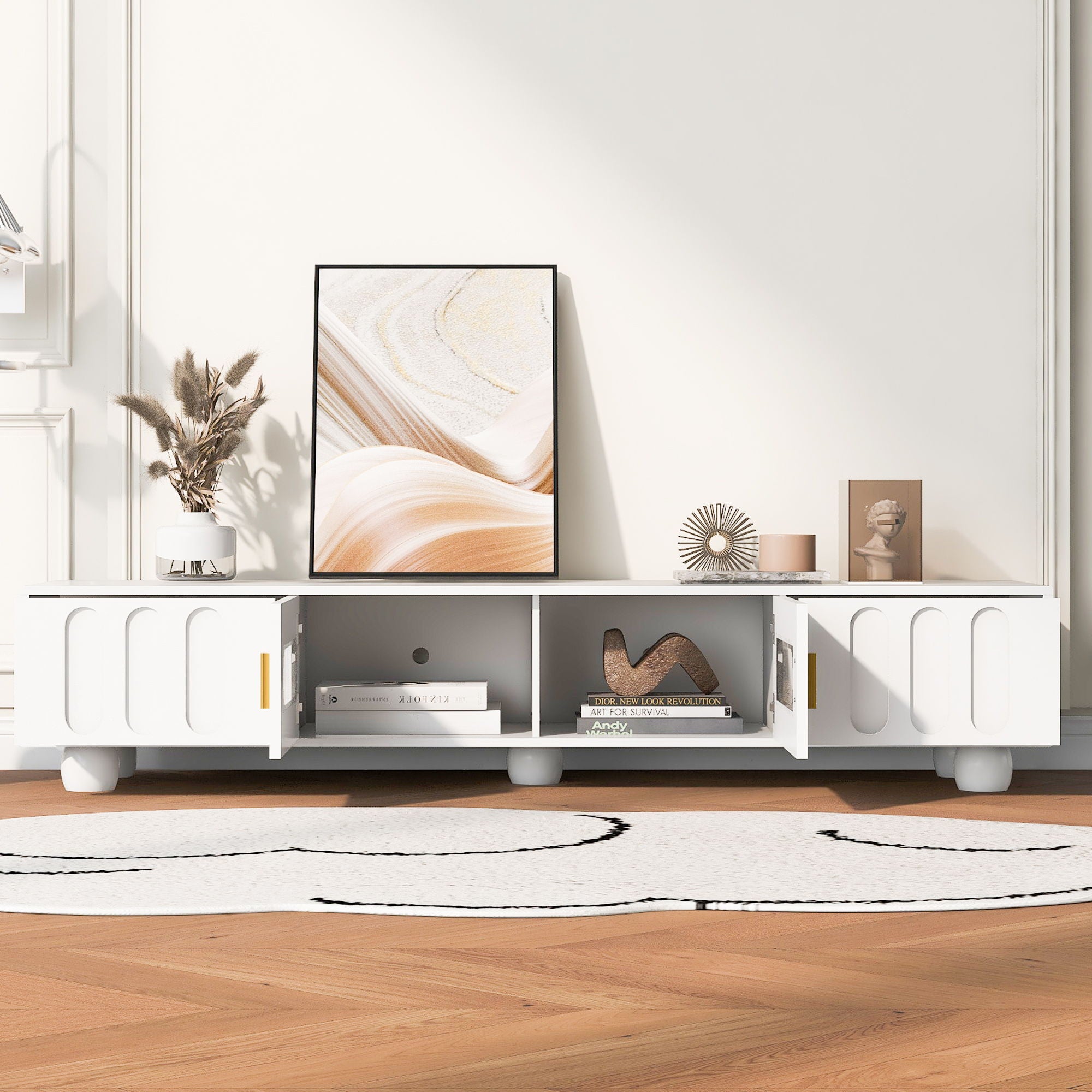 Modern TV Stand For TVs Up To 80", 2 Drawers And Cabinet - Best Buy Furniture