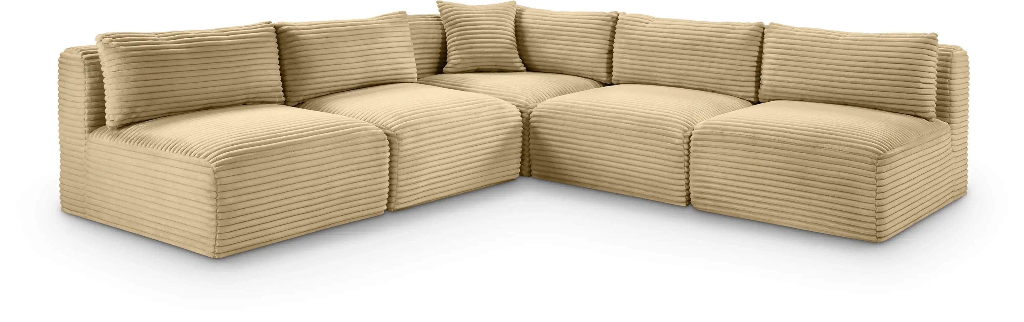 Shaggy - 5 Piece Modular Corner Armless Sectional - Best Buy Furniture