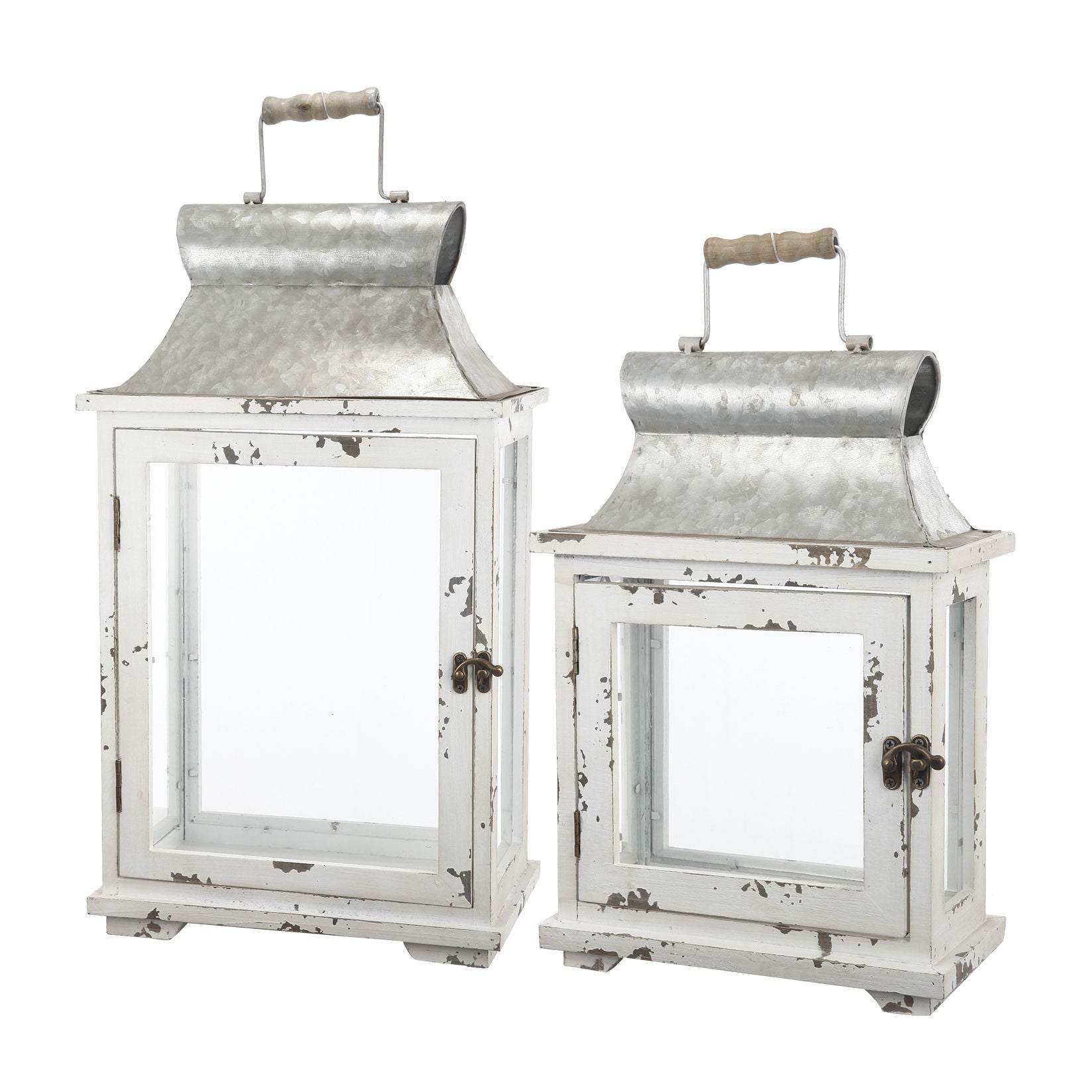 Wooden Candle Lantern Decorative, Hurricane Lantern Holder Decor For Indoor Outdoor, Home Garden Wedding - White - Best Buy Furniture