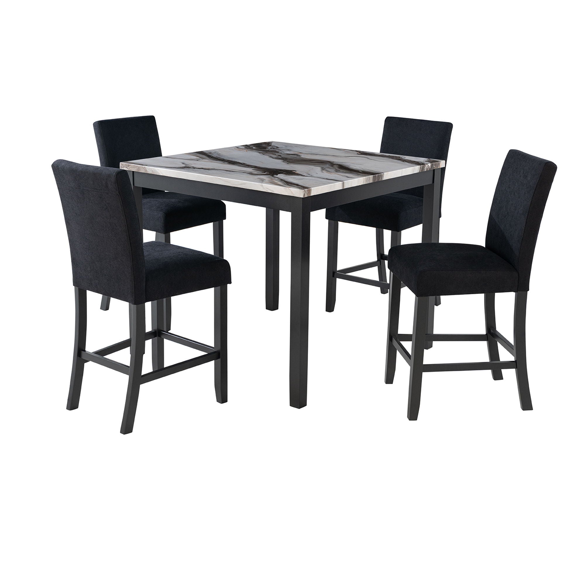 Leoncia - Bar Table And 4 Bar Stools - Espresso / White - Best Buy Furniture