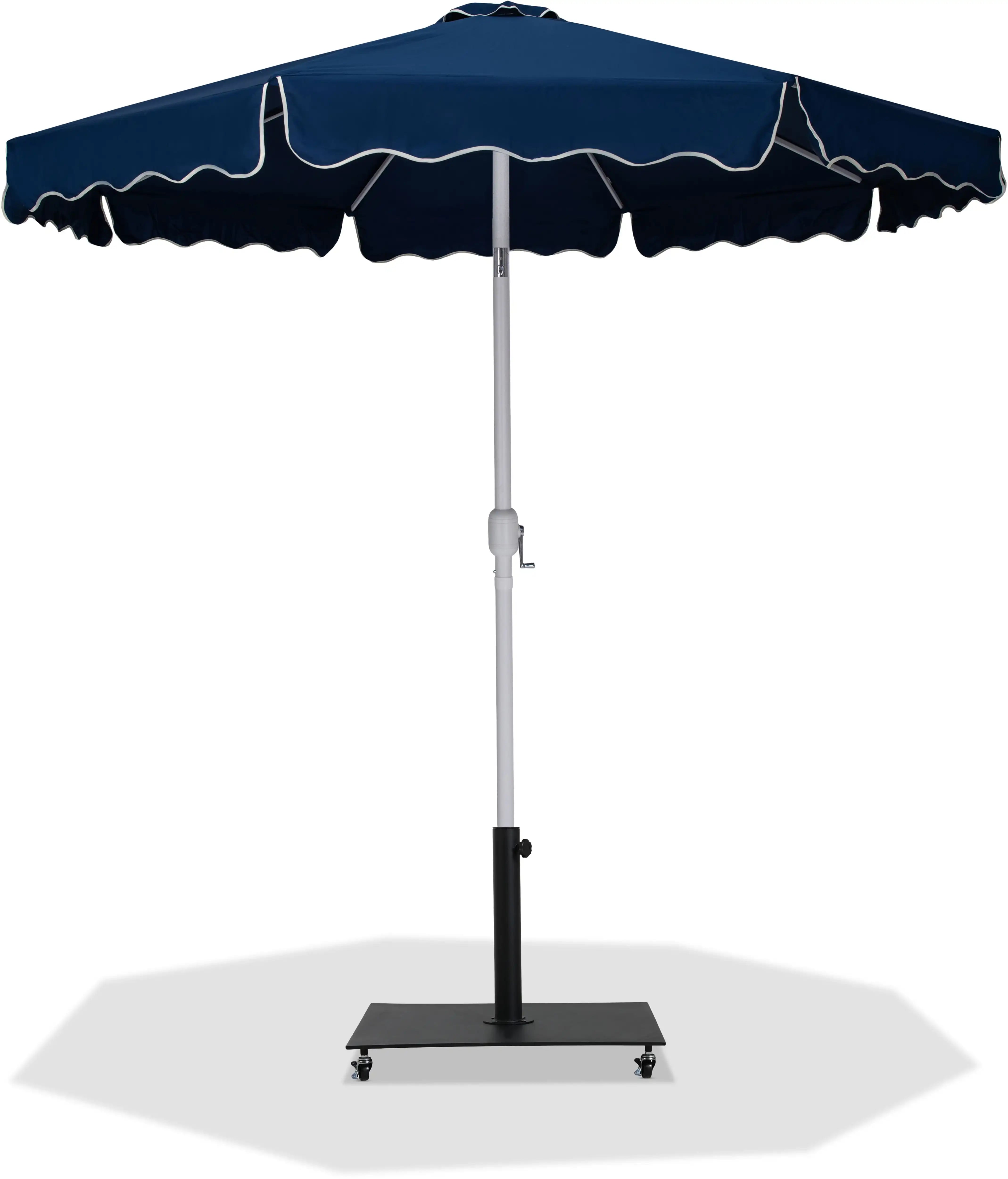 Amalfi - Aluminum Patio Umbrella - Black Base / White Pole - Best Buy Furniture