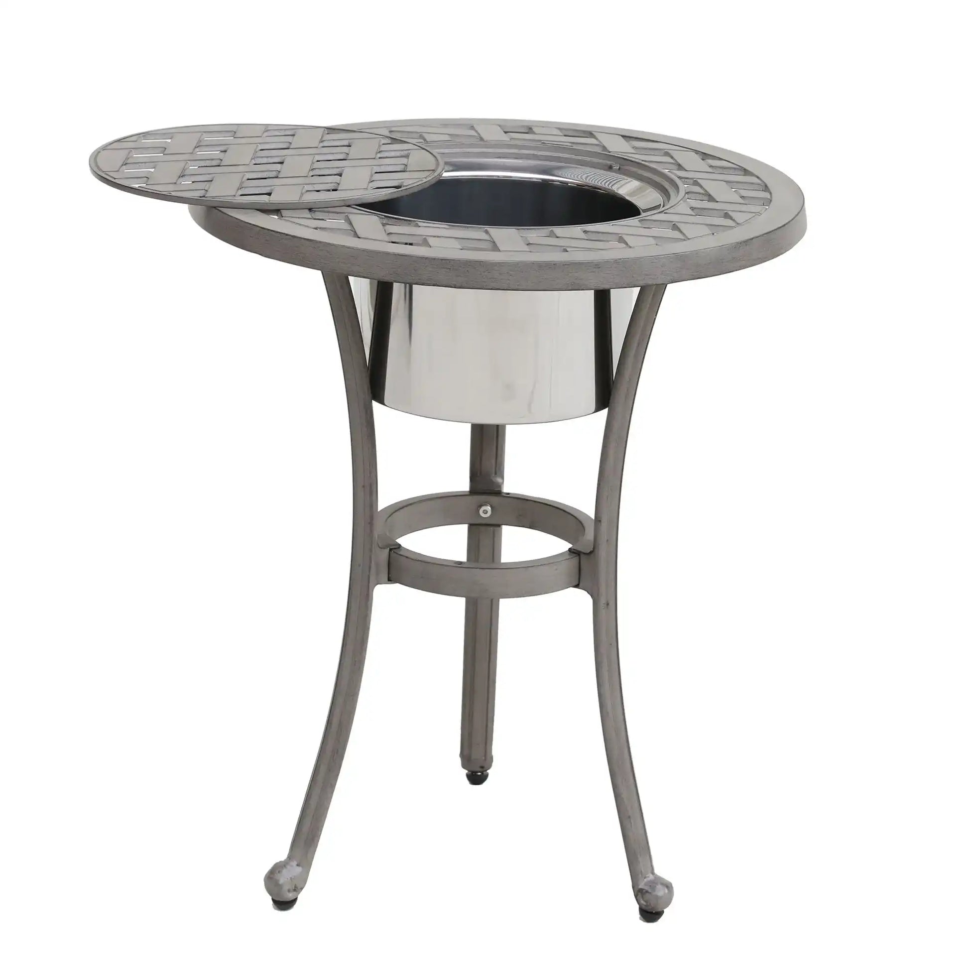 21" Cast Aluminum Round Table With Ice Bucket - Best Buy Furniture