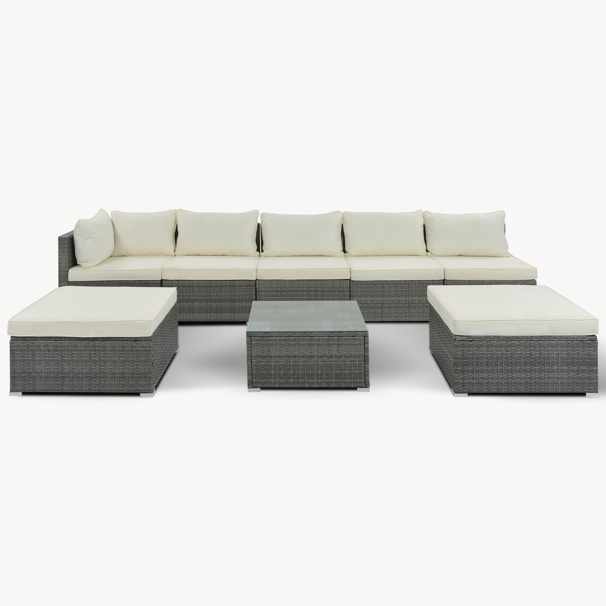 8 Pieces Outdoor Patio Furniture Conversation Wicker Sofa Set - Best Buy Furniture