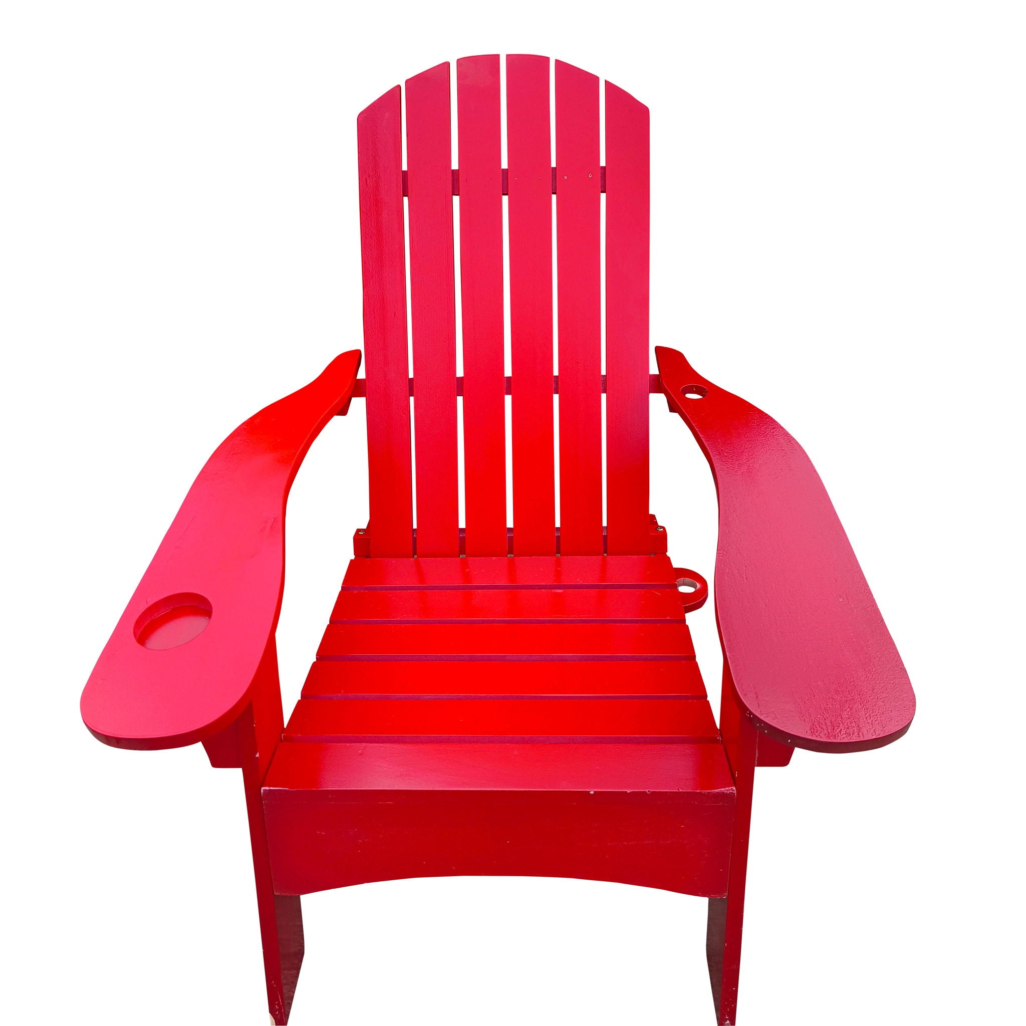 Outdoor Or Indoor Wood Adirondack Chair With An Hole To Hold Umbrella, On The Arm - Best Buy Furniture