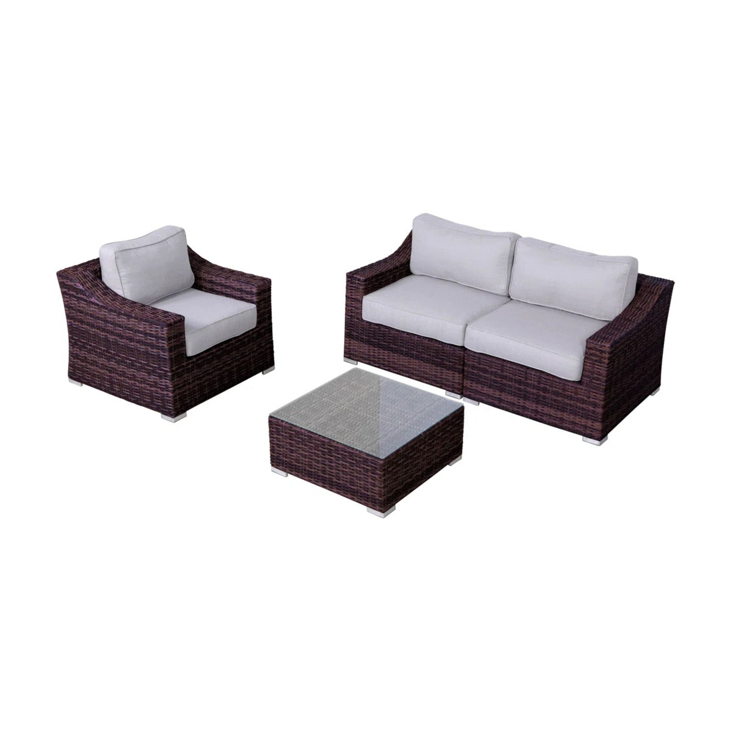 Outdoor Wicker Conversation Set With Cushions, All Weather - Best Buy Furniture