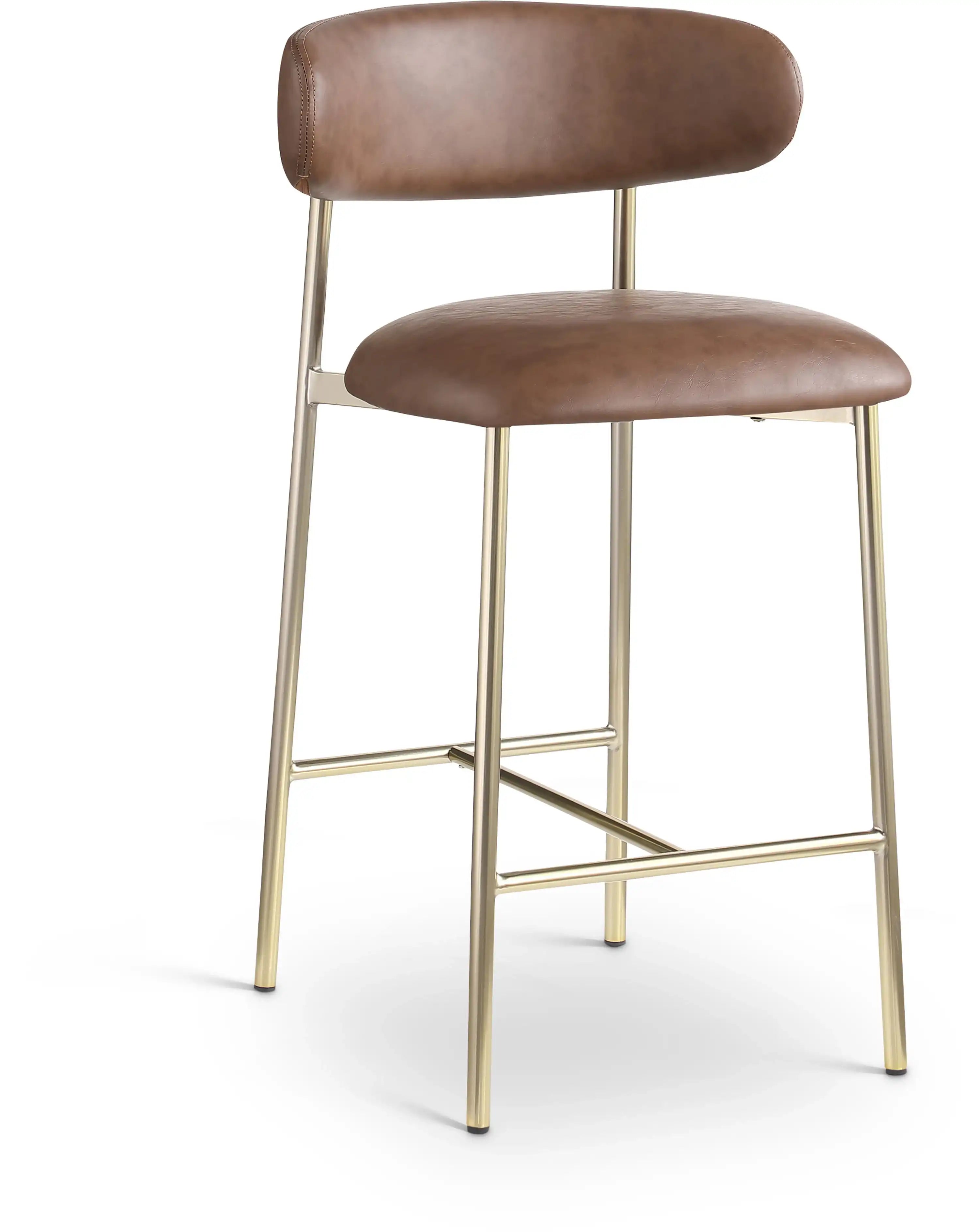 Lupita - Counter Stool With Brushed Gold Frame (Set of 2) - Best Buy Furniture