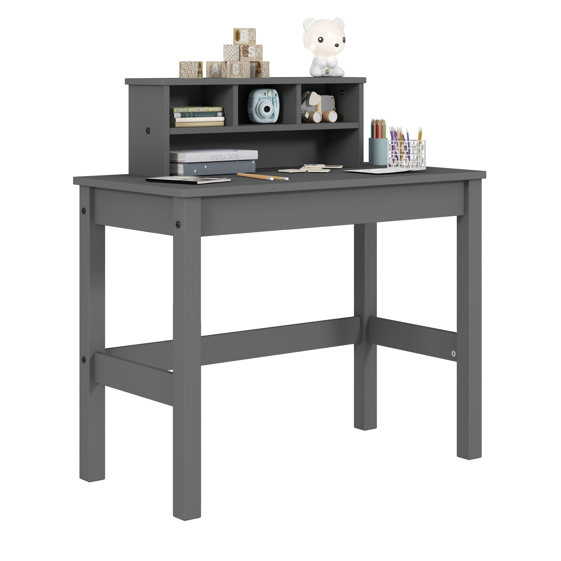 Logan - Writing Desk - Gray - Best Buy Furniture