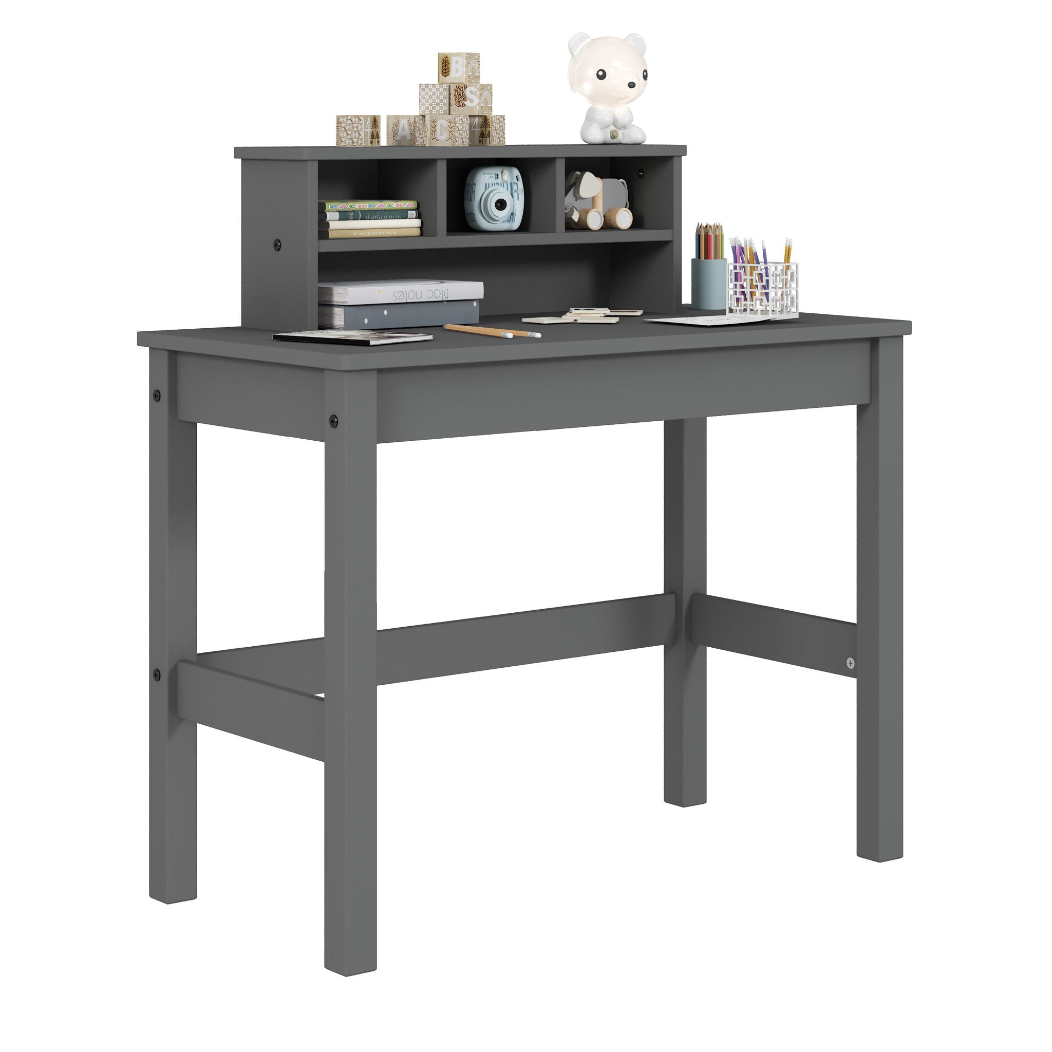 Logan - Writing Desk - Gray - Best Buy Furniture