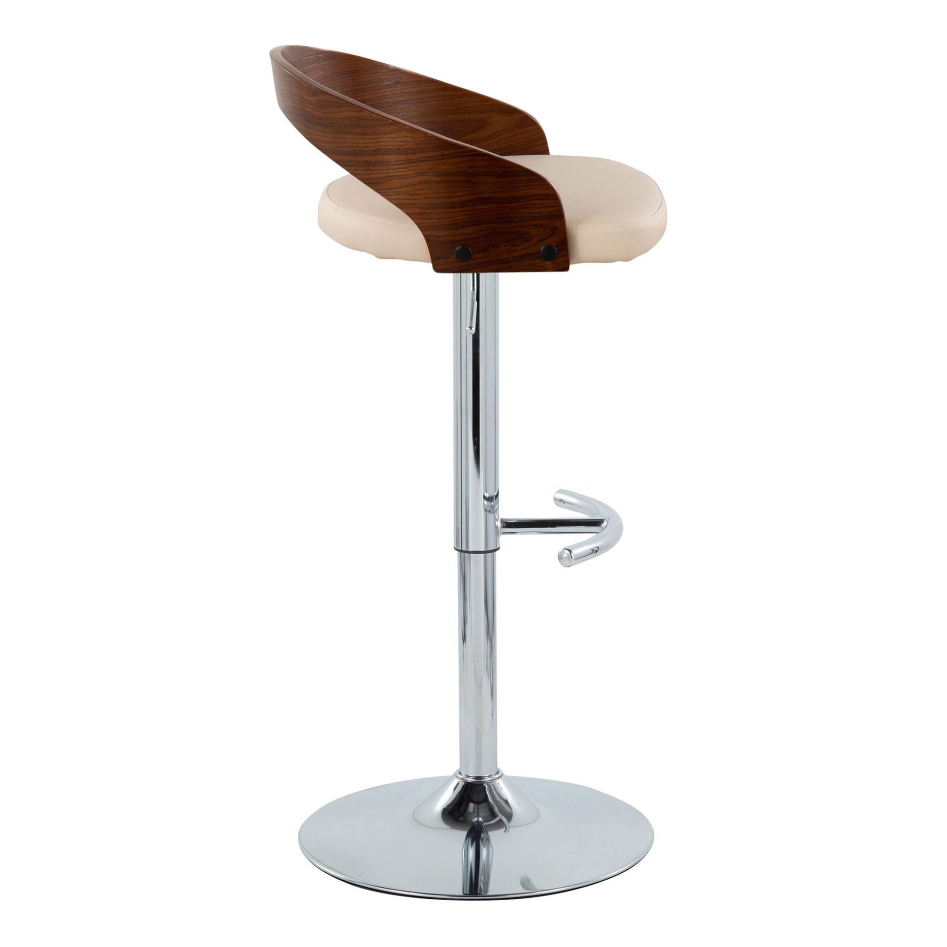 Grotto - Contemporary Adjustable Barstool & Swivel With Rounded T Footrest (Set of 2) - Best Buy Furniture