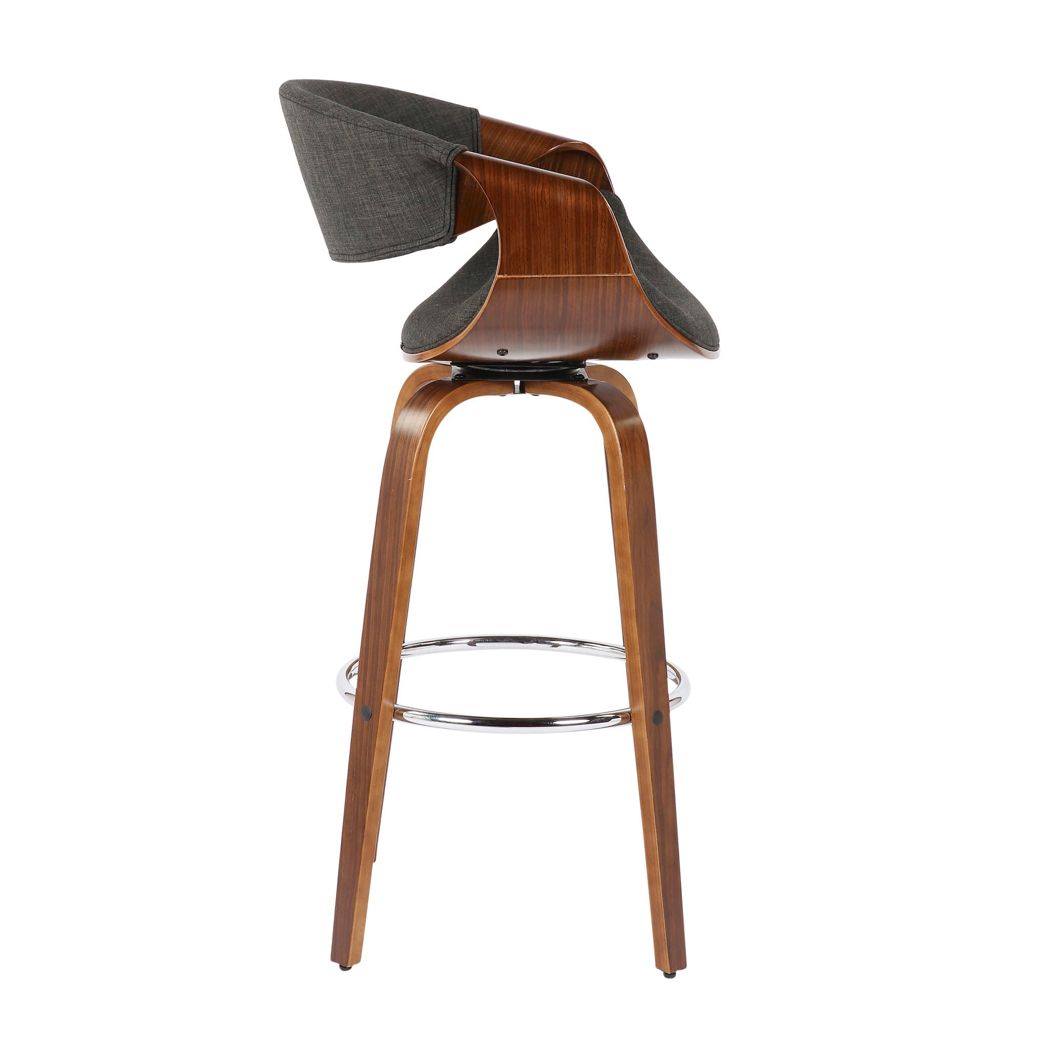 Curvini Mid - Century Modern Fixed Height Barstool With Swivel (Set of 2) - Best Buy Furniture