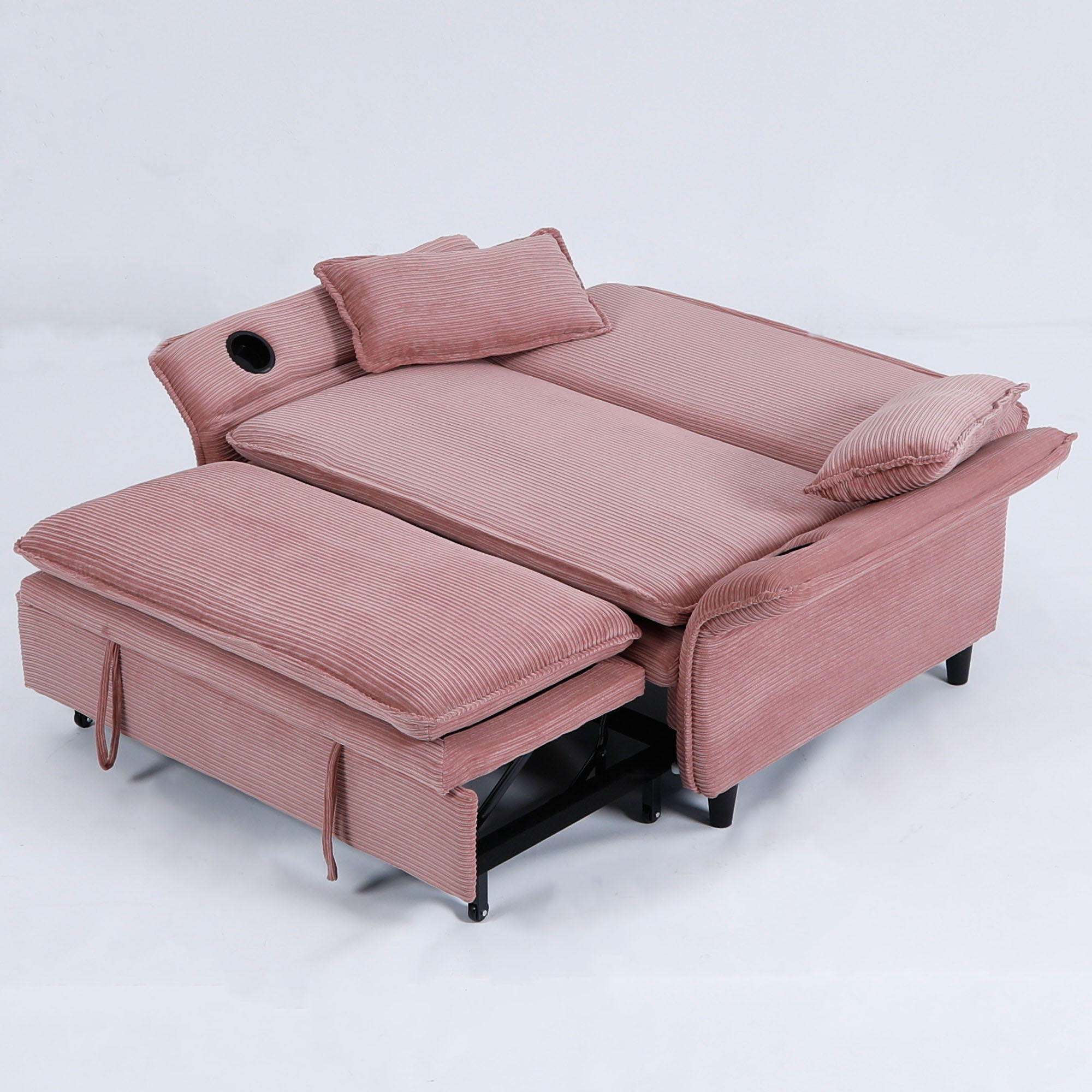 Modern Fabric Multi-Functional Sofa Bed With Adjustable Armrests And Backrests - Best Buy Furniture