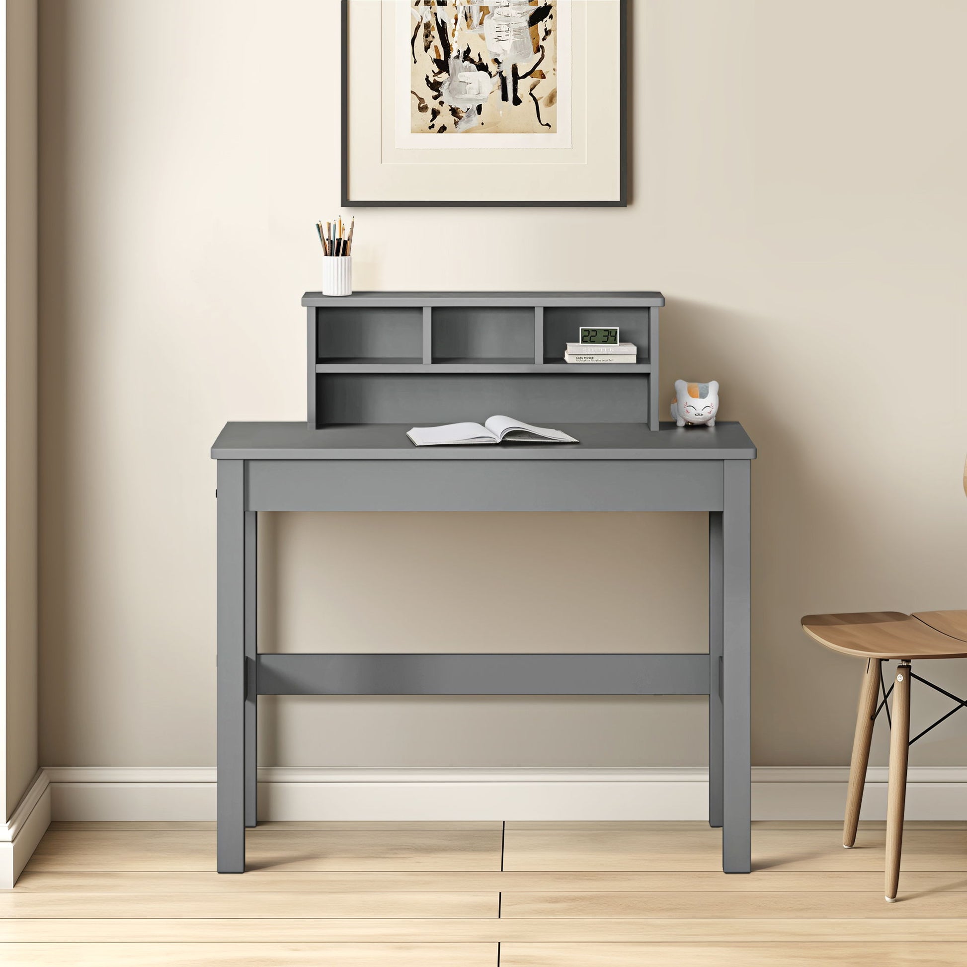 Logan - Writing Desk - Gray - Best Buy Furniture