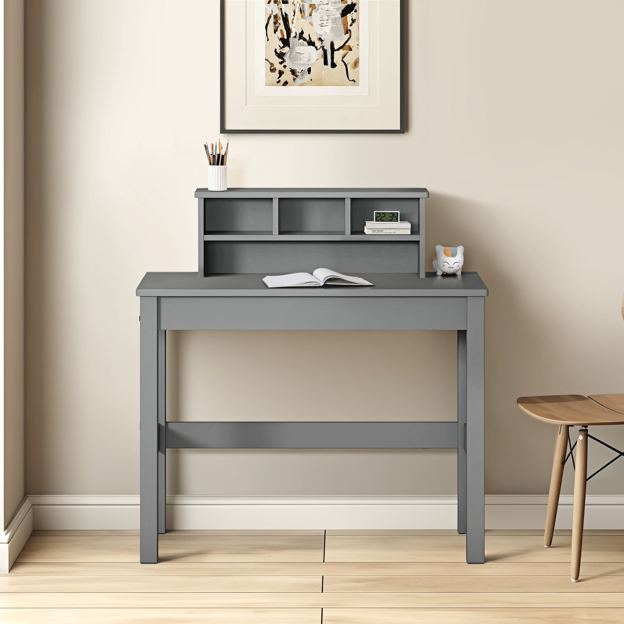Logan - Writing Desk - Gray - Best Buy Furniture