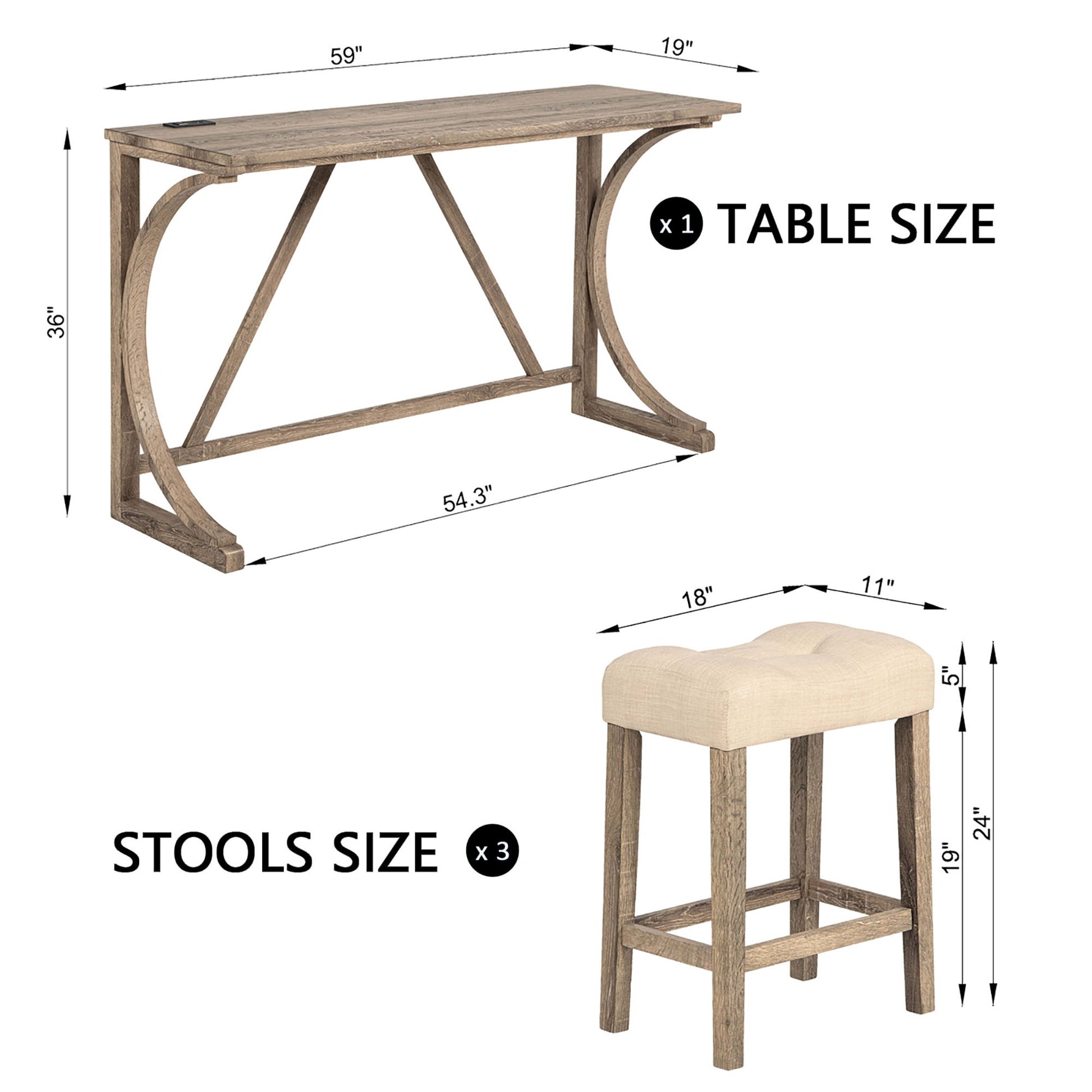 Bar Table Set With 3 Padded Stools - Best Buy Furniture