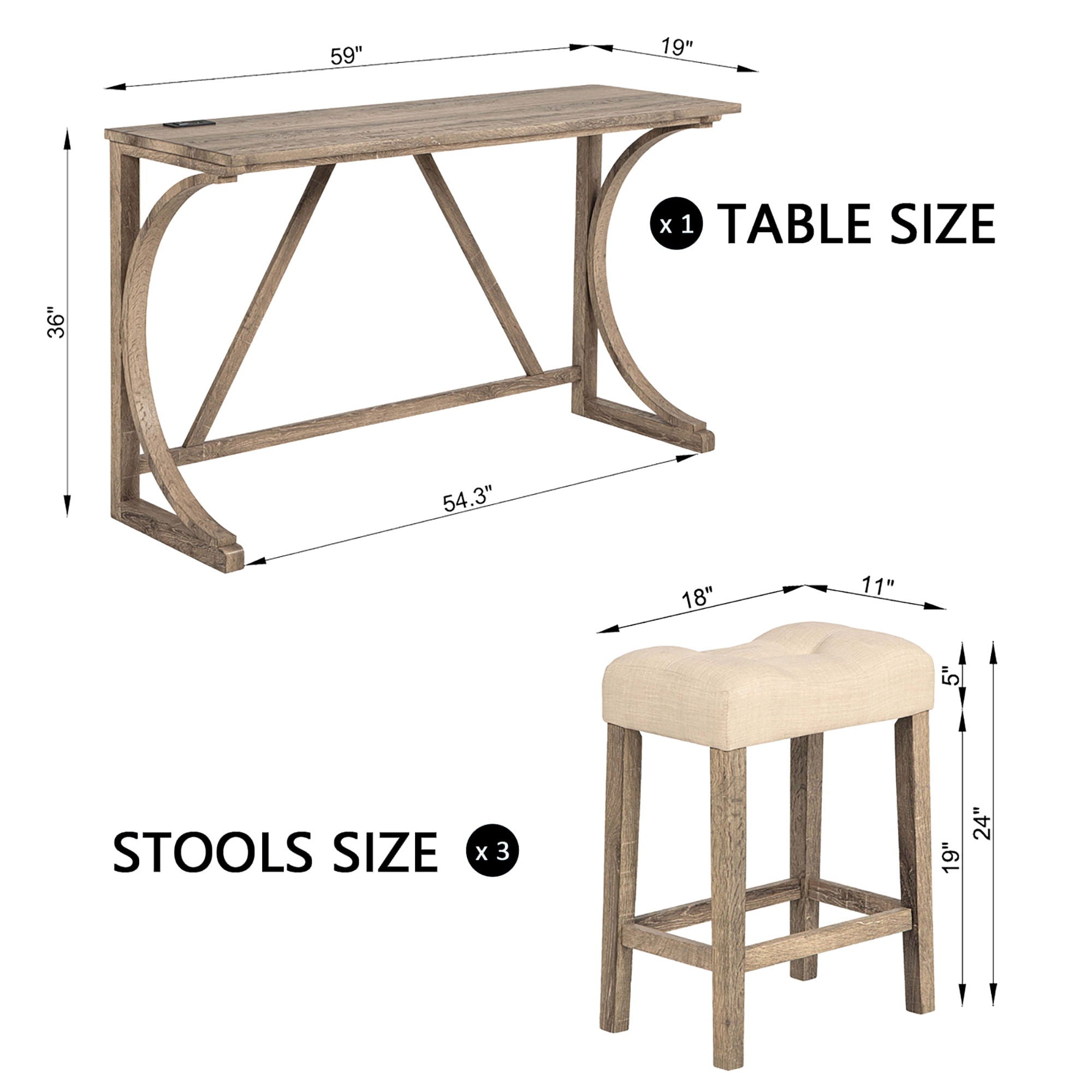 Bar Table Set With 3 Padded Stools - Best Buy Furniture