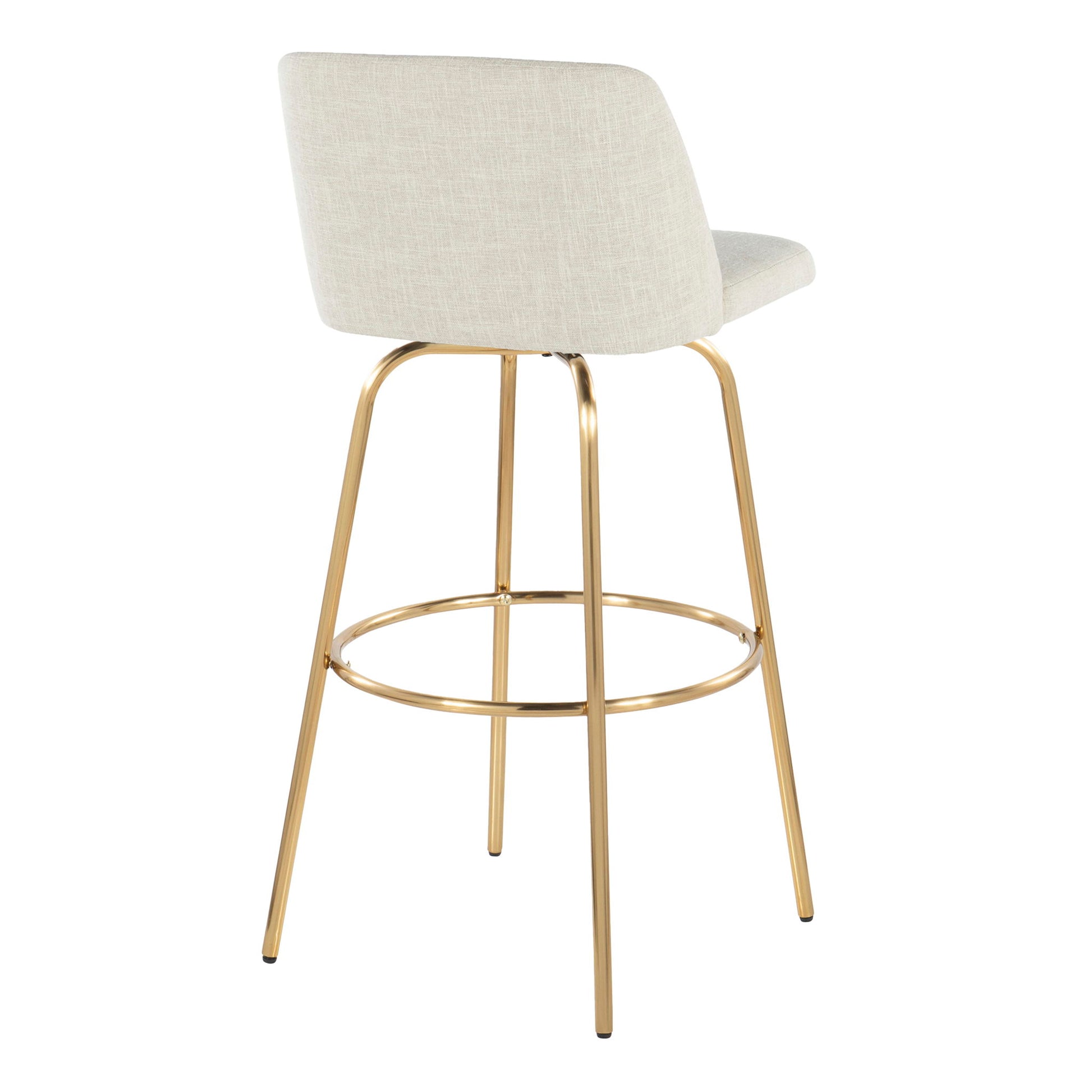 Toriano - Contemporary Fixed Height Barstool With Swivel And Round Footrest (Set of 2) - Best Buy Furniture