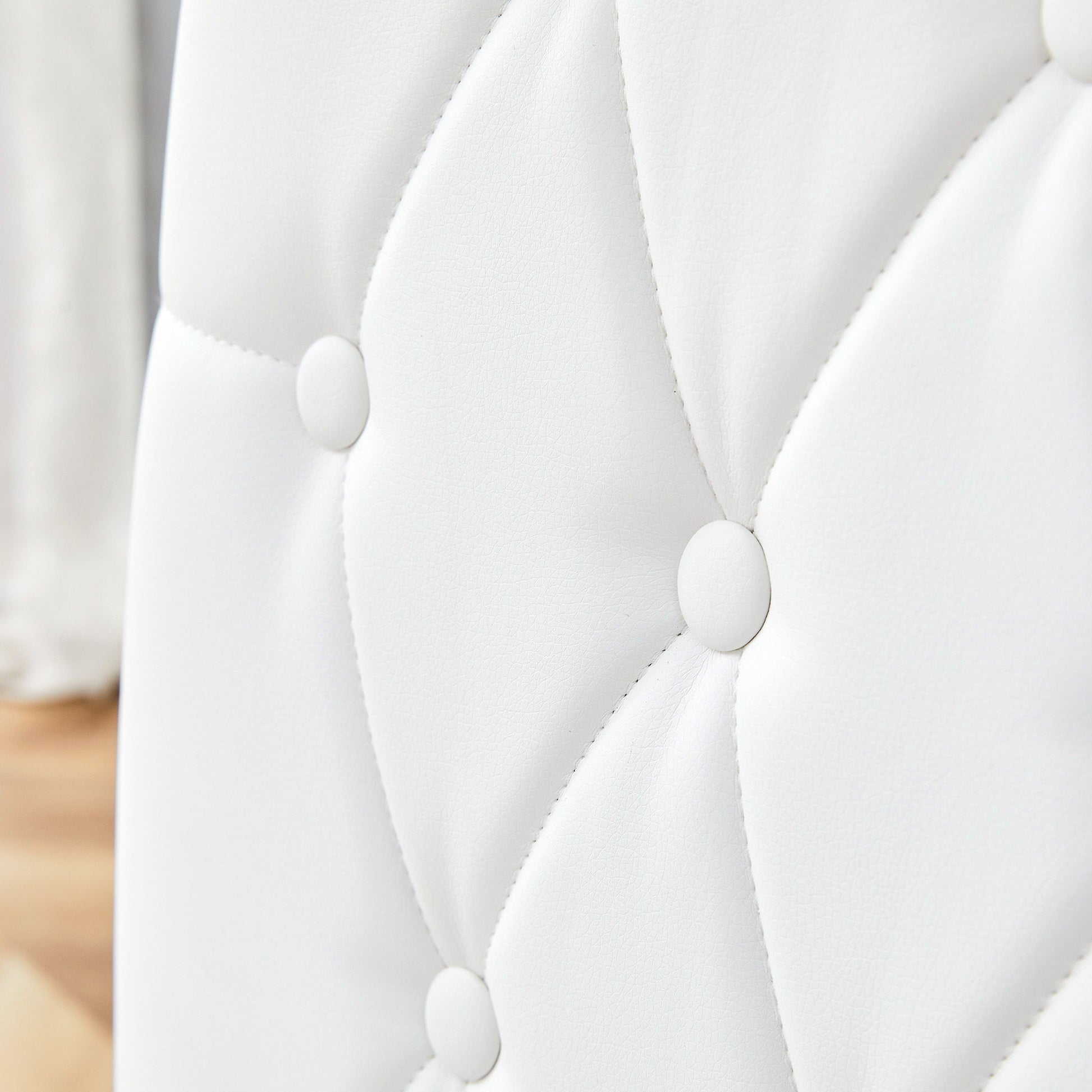 Vintage Style Armless Dining Chairs Set With Grid And Buckle Design - Best Buy Furniture