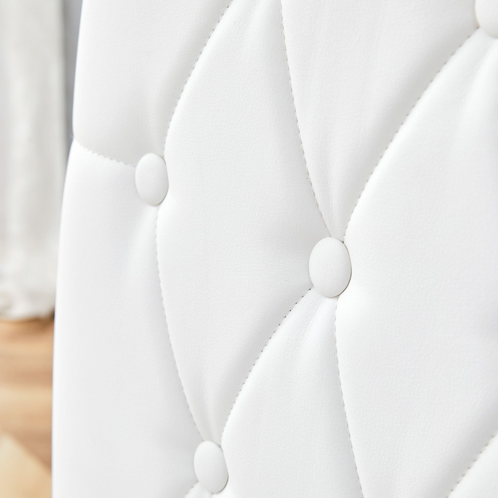 Vintage Style Armless Dining Chairs Set With Grid And Buckle Design - Best Buy Furniture