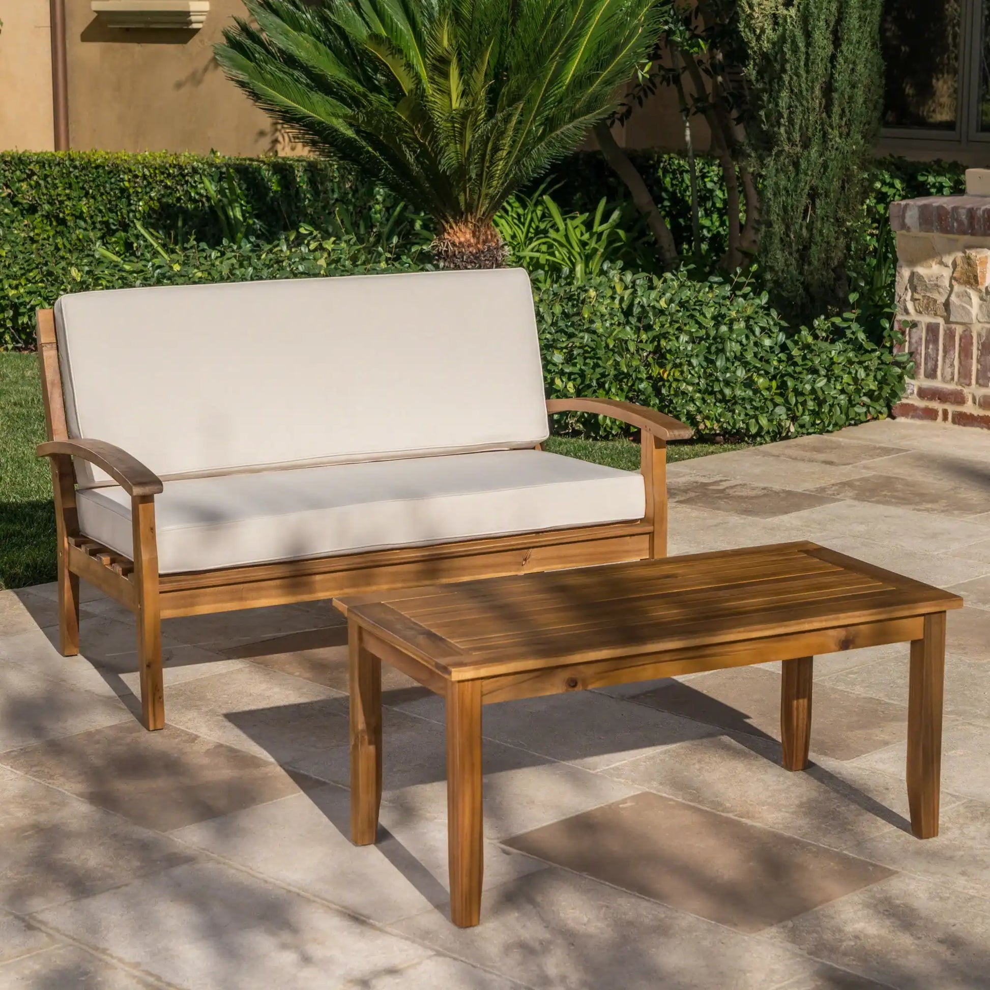 Outdoor Chat Set With Coffee Table And Loveseat - Best Buy Furniture