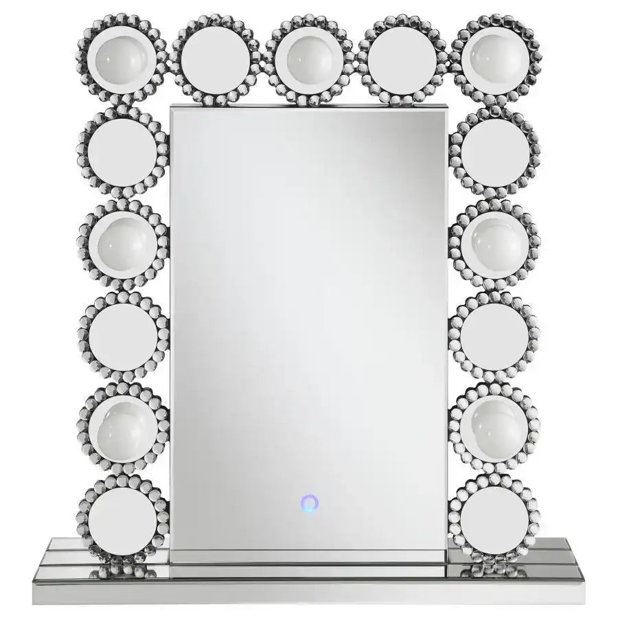 Aghes - Vanity Mirror With Lighting - Silver - Best Buy Furniture
