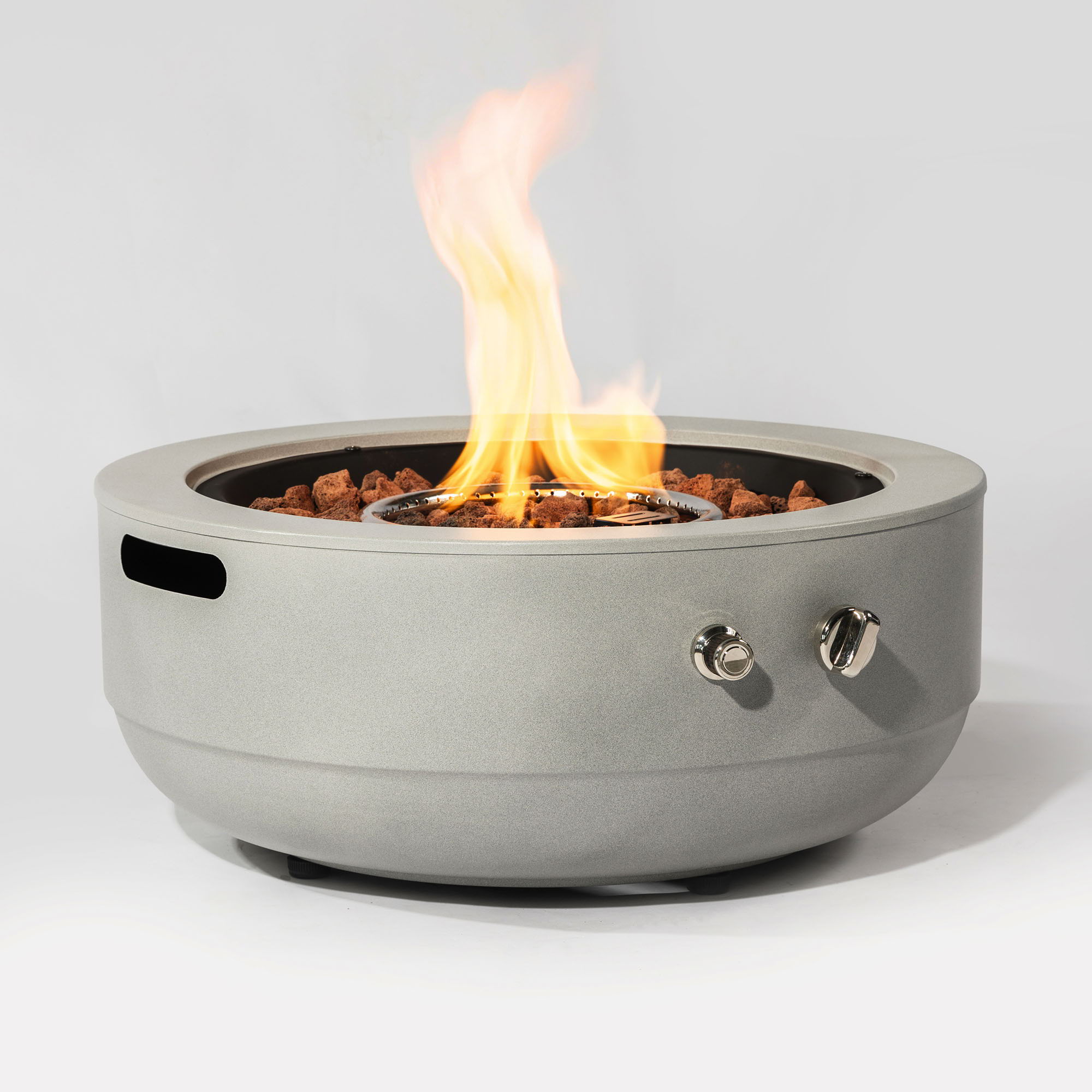 23" Propane Gas Fire Pit Bowl, 40000 Btu Round Steel Fire Pit For Outside Patio Deck Garden Backyard - Gray - Best Buy Furniture
