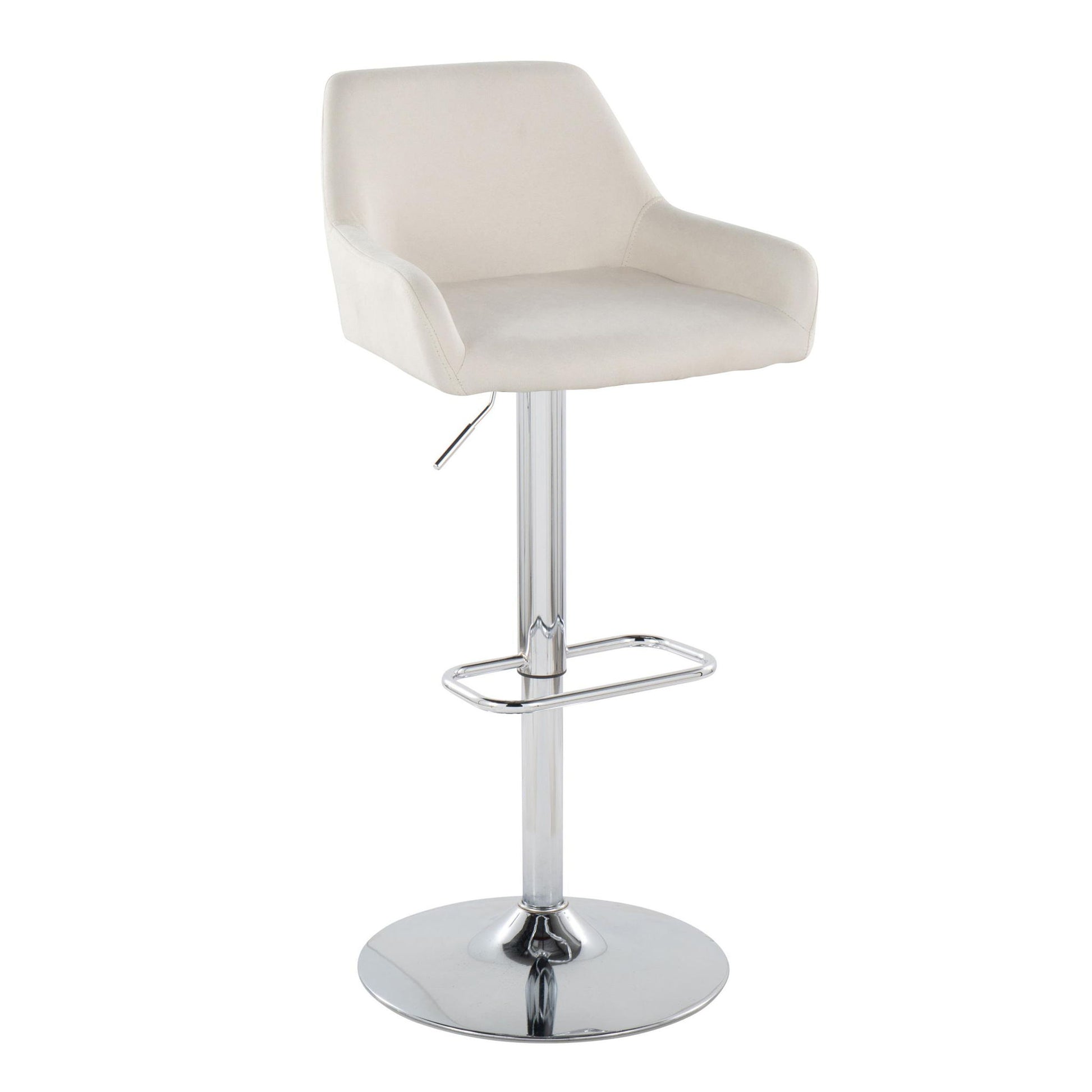 Daniella - Contemporary Adjustable Barstool With Swivel With Rounded Rectangle Footrest (Set of 2) - Best Buy Furniture